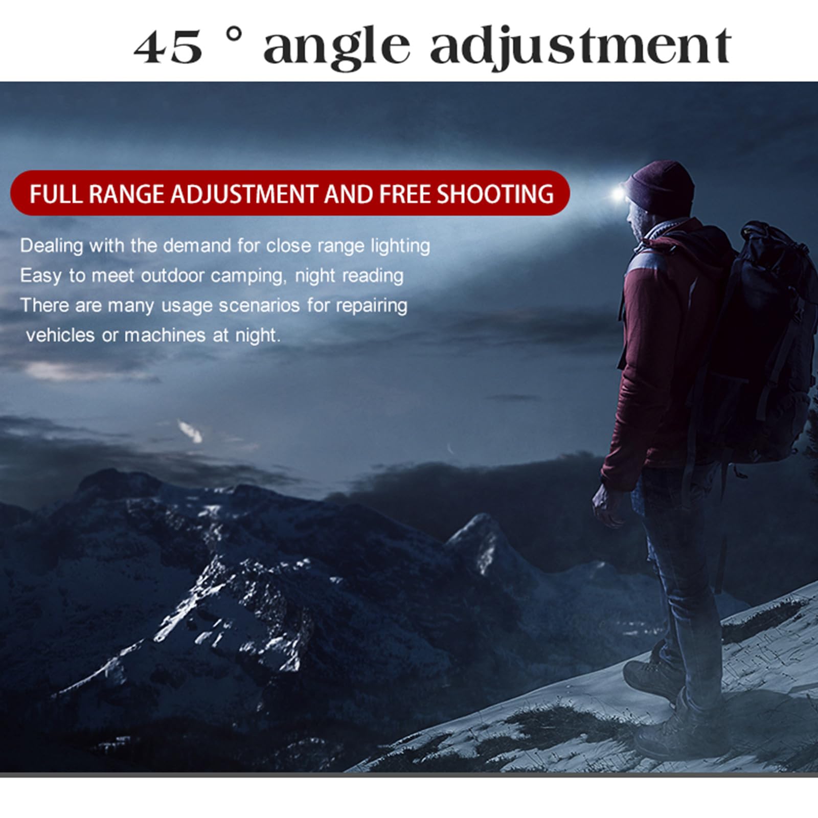 D9 Head Mounted Camera with Headstrap - Wearable Action Cam for Outdoor Adventures & Sports Recording