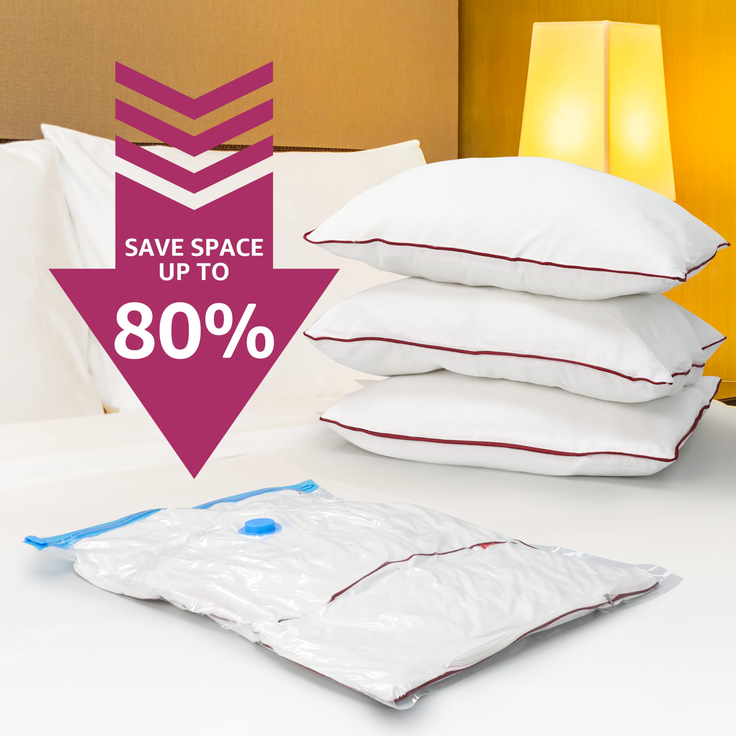 Space Bags Vacuum Storage Bags (20-Pack) - Save 80% Space for Comforters, Blankets & Bedding - Compression Seal Closet Organizer with Travel Pump - Perfect for Seasonal Storage & Moving
