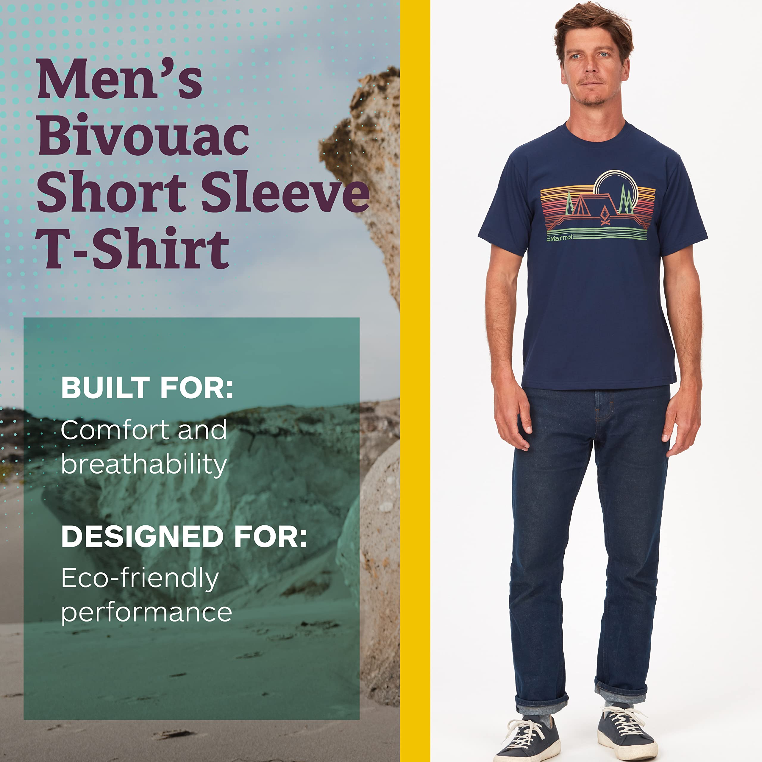 MARMOT Men's Logo Graphic T-Shirt - Soft Cotton Short Sleeve Tee for Casual Wear & Outdoor Activities