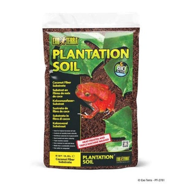 Exo Terra Plantation Soil Bag - Natural Substrate for Reptiles & Amphibians - Ideal for Terrariums, Vivariums & Bioactive Enclosures (Use for Tropical Plants, Moss & Burrowing Species)