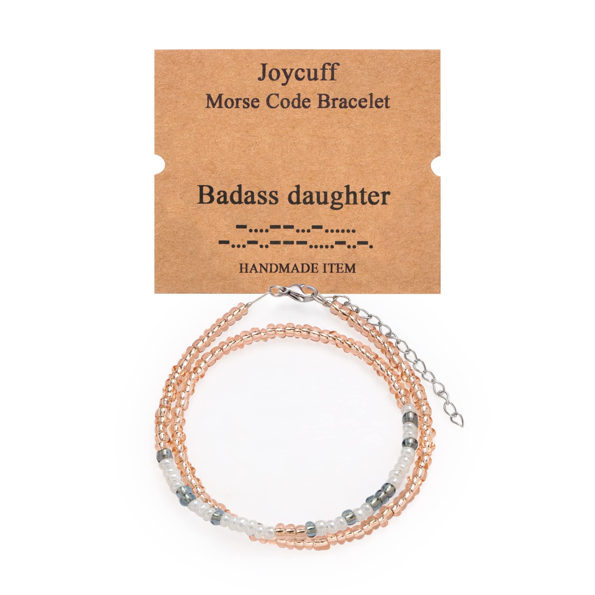 Morse Code Bracelet for Women - Birthday Gift for Mom, Wife, Friend - Beaded Layered Jewelry for Everyday Wear