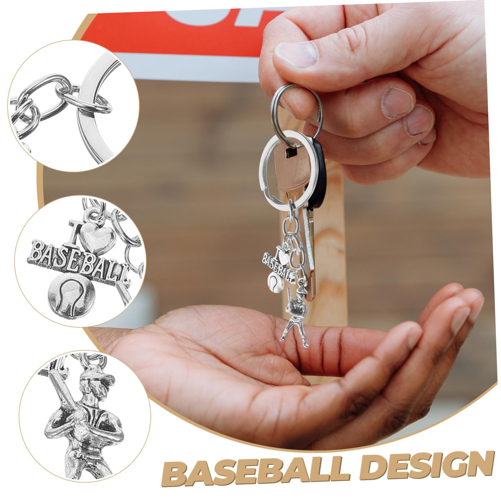 2PCS Baseball Keychain Set - Cute Sports Keychains for Women, Backpack, Bags & Key Rings | Baseball Party Favors & Gifts for Fans | Perfect for Baseball Games, Sports Events & Everyday Use