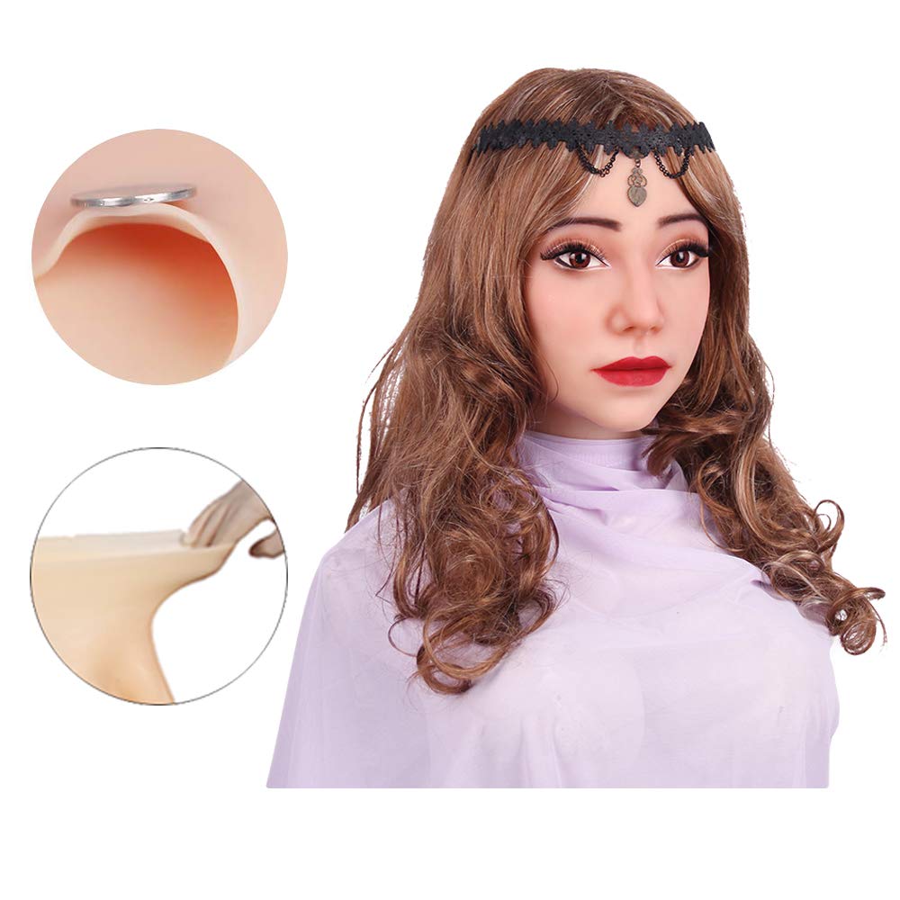 Handmade Female Silicone Mask - Realistic Crossdressing & Cosplay Costume for Halloween Parties, Masquerade Balls & Theatrical Performances