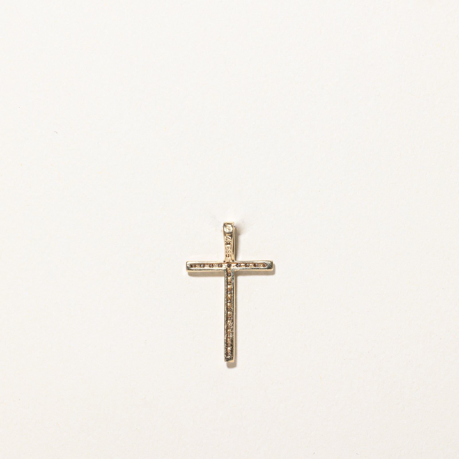 0.12ctw Diamond Cross Pendant Necklace for Women - Elegant 14K Gold Religious Jewelry Gift for Baptism, Confirmation & Special Occasions