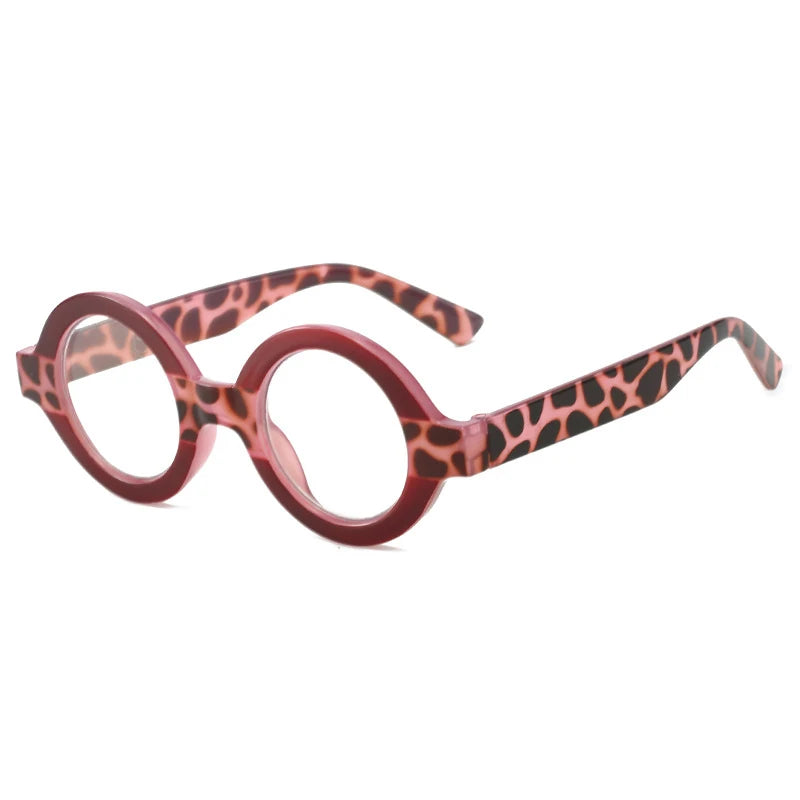 CCspace Women's Full Rim Round Thick Polycarbonate Reading Glasses +1.00 to +4.00 Strength | Blue Light Blocking | Lightweight & Durable for Reading, Computer Work & Office Use