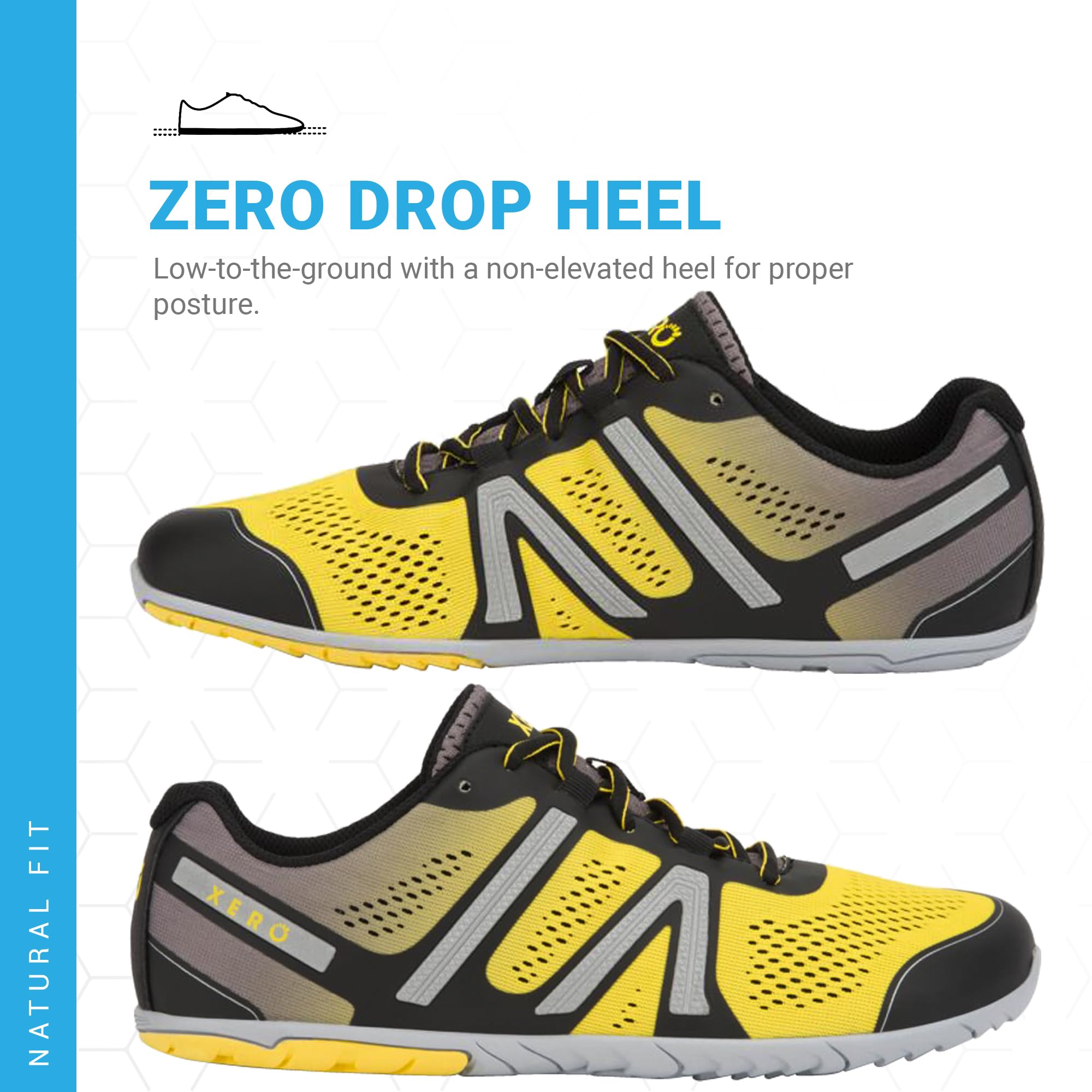 Xero Shoes Men's HFS Original Barefoot Running Shoes - Lightweight Minimalist Trail Runners for Natural Movement | Perfect for Trail Running, Hiking & Gym Workouts