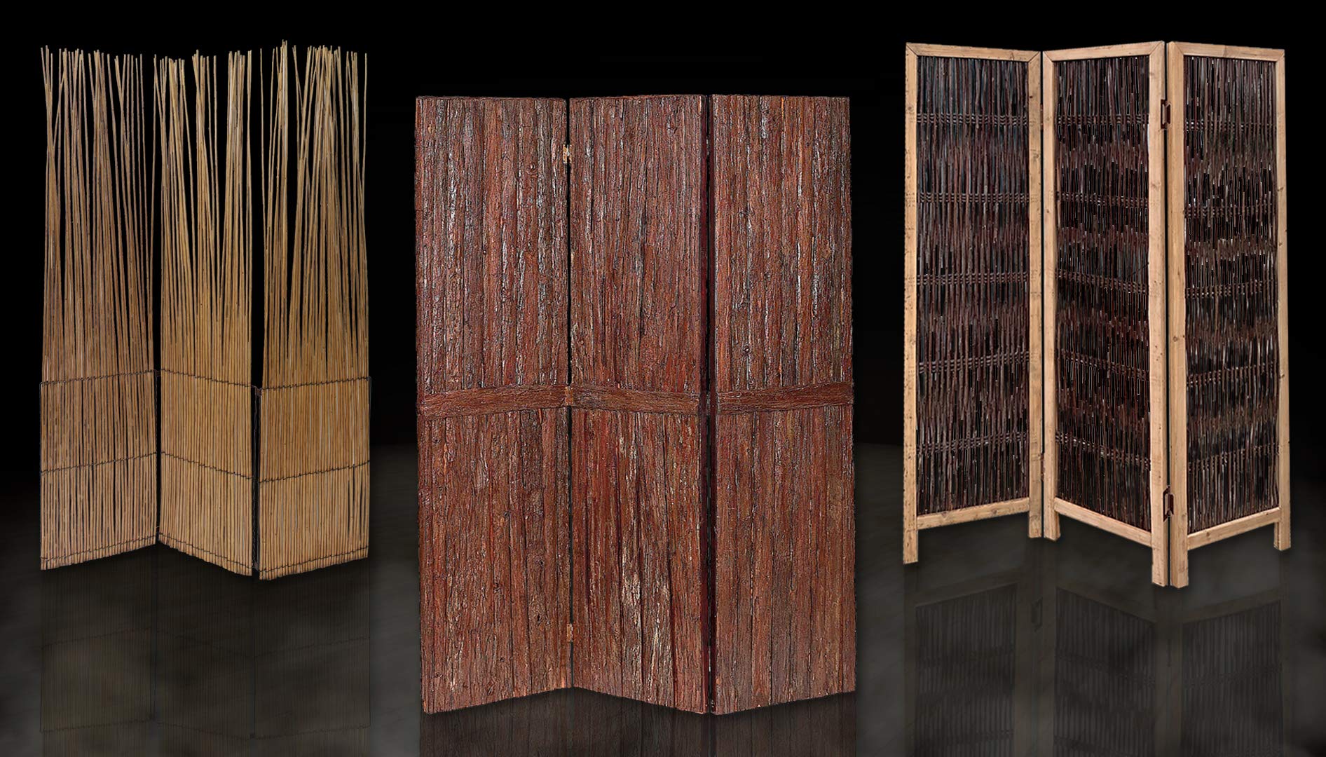 69 x 47 Brown Folding Room Divider Screen - Privacy Partition for Home Office, Bedroom & Living Room - Decorative Wooden Panel for Space Separation