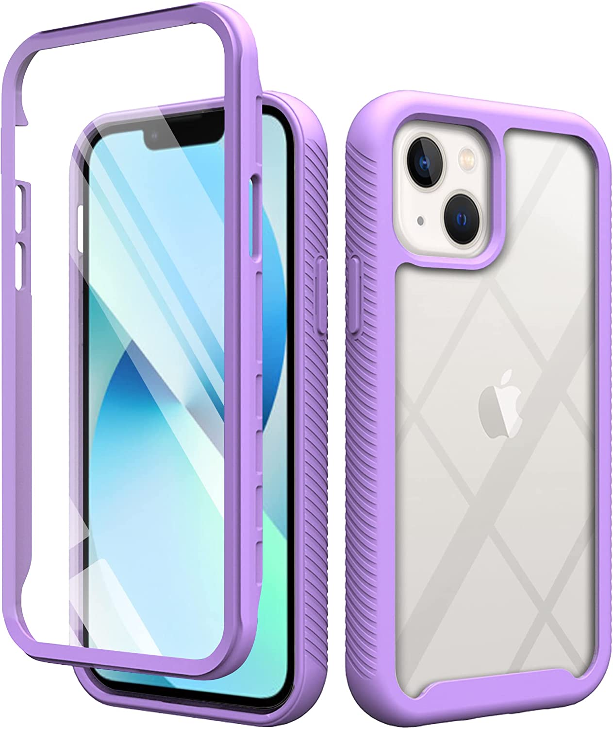 iPhone 13 Mini Case with Screen Protector - Shockproof Clear Full Body Protective Cover for Everyday Use, Travel & Outdoor Activities