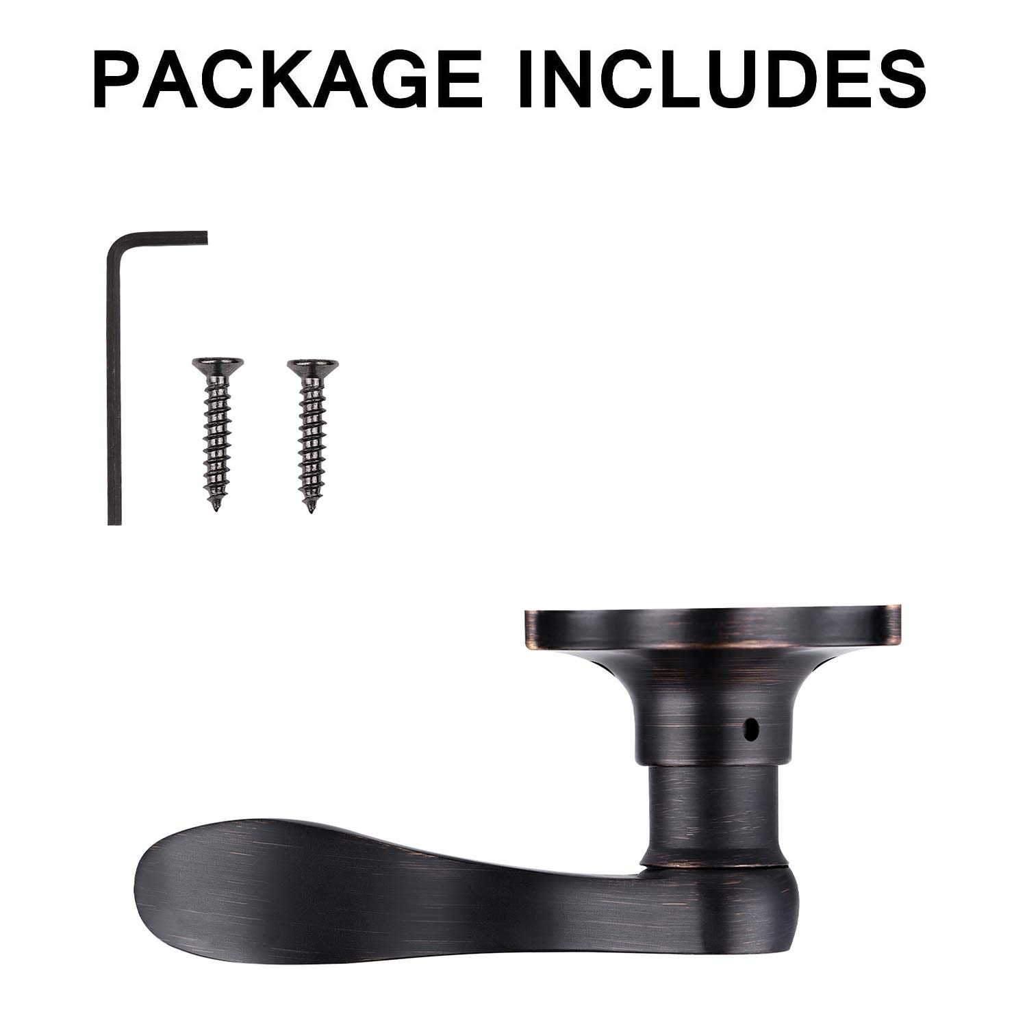 KNOBWELL 5 Pack Antique Bronze Interior Door Handles - Right Handed Hallway & Closet Door Lever Set with Rosette | Perfect for Bedroom, Bathroom & Cabinet Doors