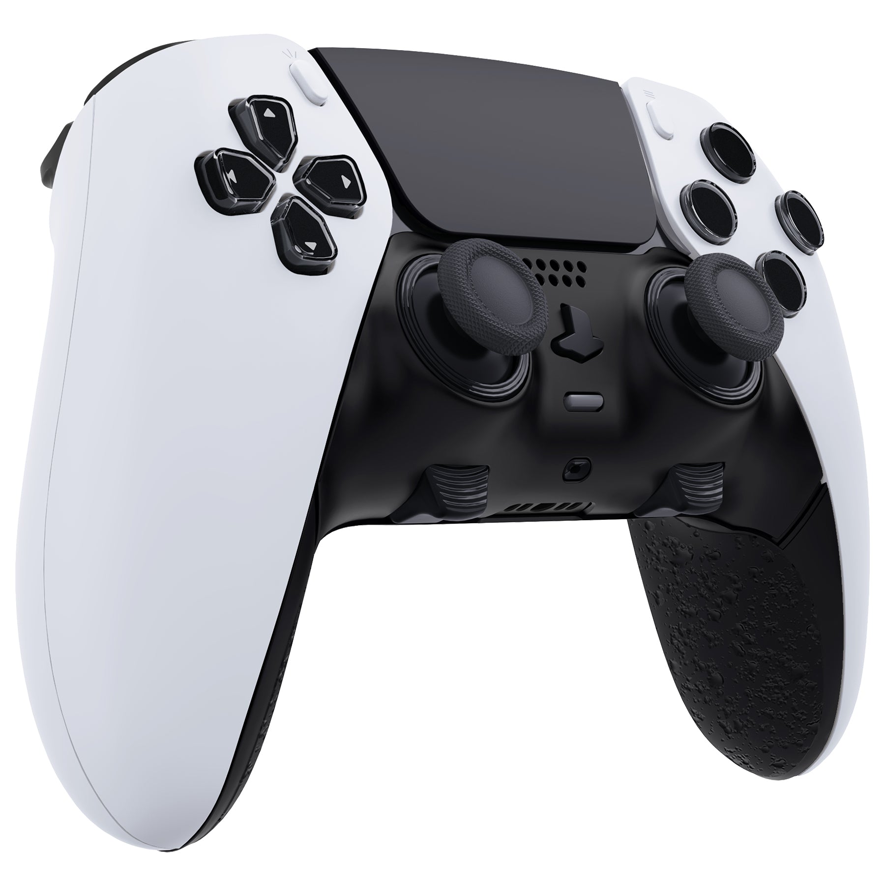 eXtremeRate Textured Black Top & Bottom Shell Cover for PS5 Edge Controller - DIY Replacement Front & Back Plates, Custom Trim & Clip - Perfect for Gaming, Modding & Personalization