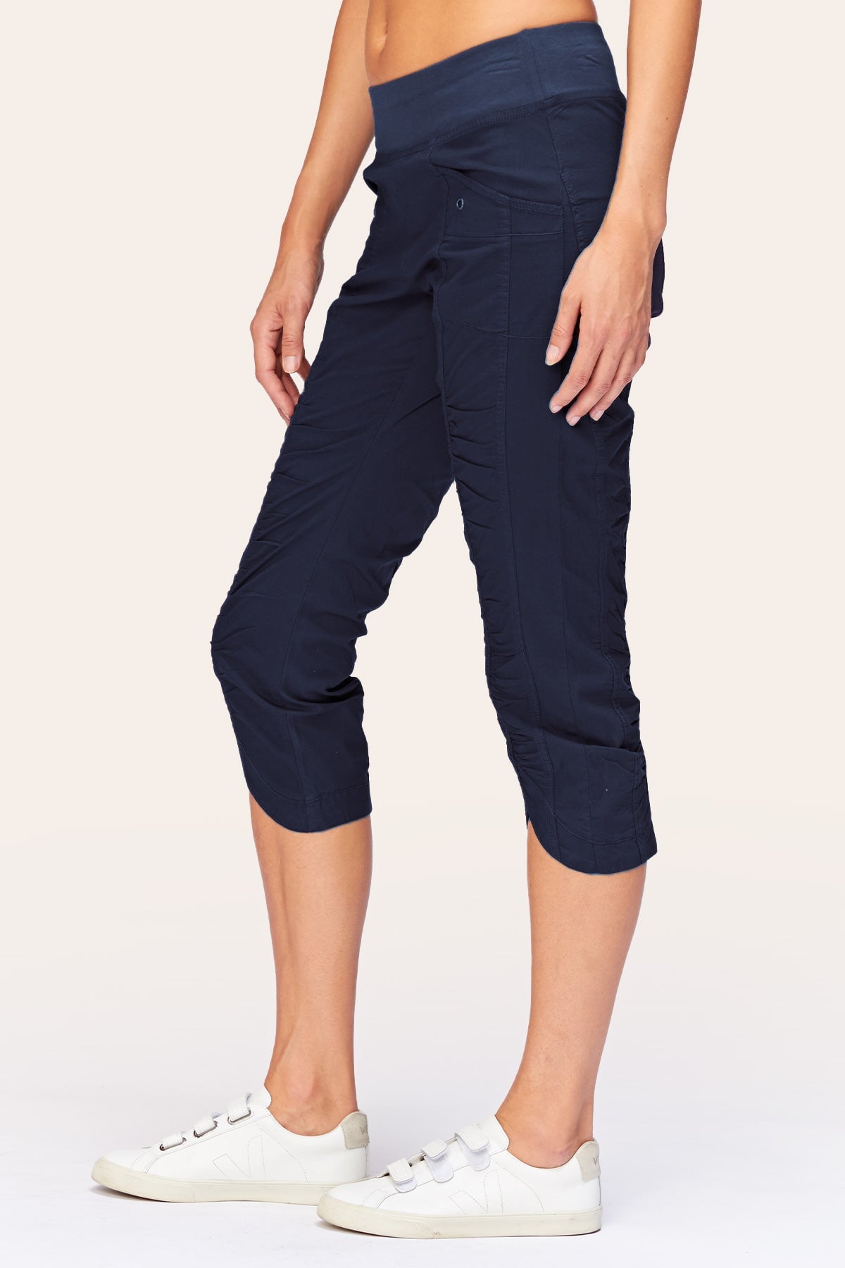 Iris Crop Navy Blue Women's T-Shirt - Soft Cotton Casual Tee for Everyday Wear, Gym, and Outfits
