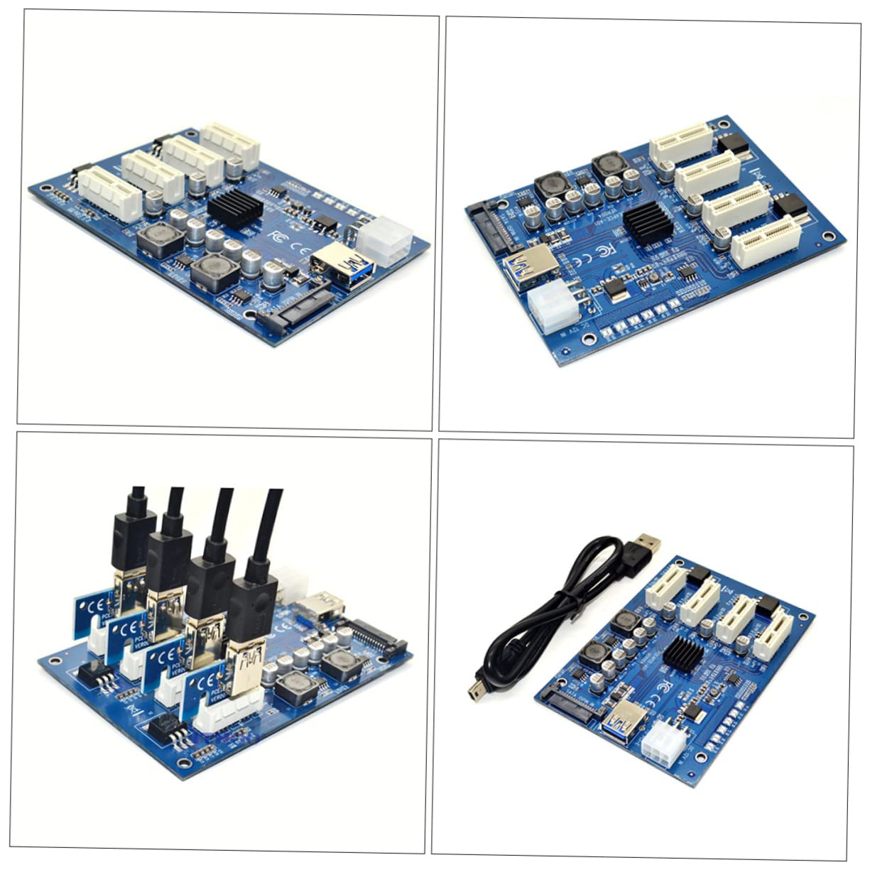 Gatuida 7 Sets PCIe Riser Card - PCI Express 1x to 4x Adapter Converter for Graphics Card, M.2 SSD & Computer Expansion | High-Speed ABS Material | Perfect for Crypto Mining, Gaming PC & Workstation Builds