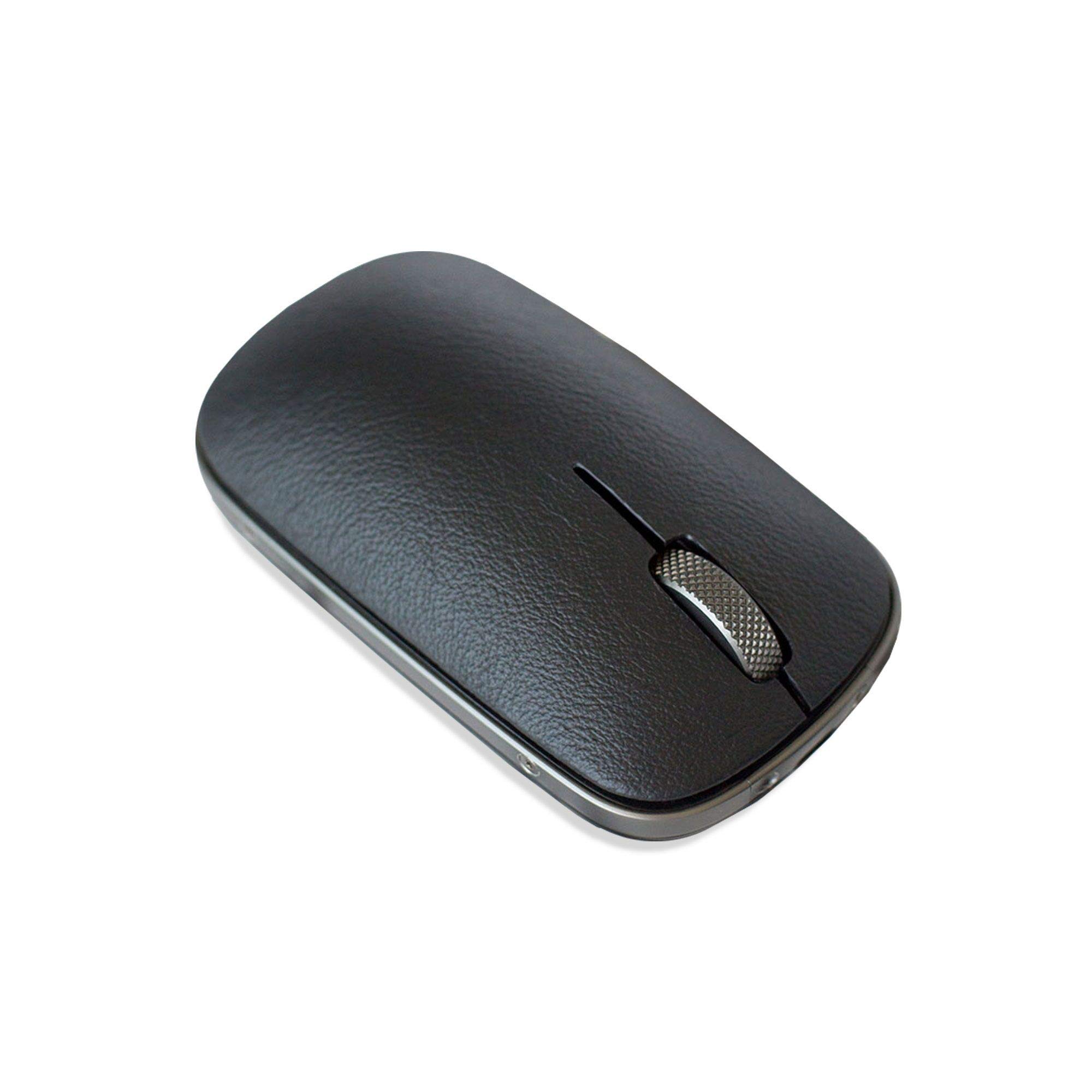 Azio Retro Classic Bluetooth Mouse (Gunmetal) - Wireless Genuine Leather Mouse with Pixart Precision Tracker for Mac, PC, Laptop - Perfect for Office, Home & Travel Use