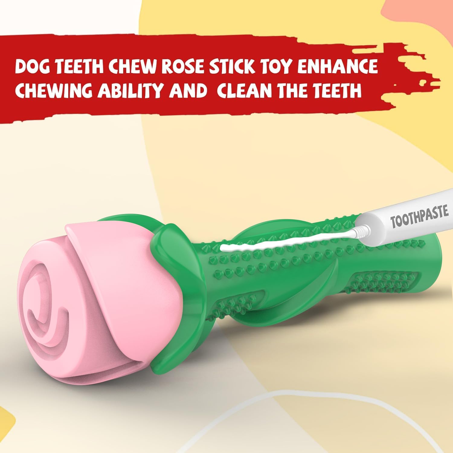 Durable Dog Chew Toys for Aggressive Chewers - Interactive Pet Training Toys with Teeth Cleaning Benefits (Champagne & Rose Colors) - Perfect for Playtime, Training Sessions, and Dental Care