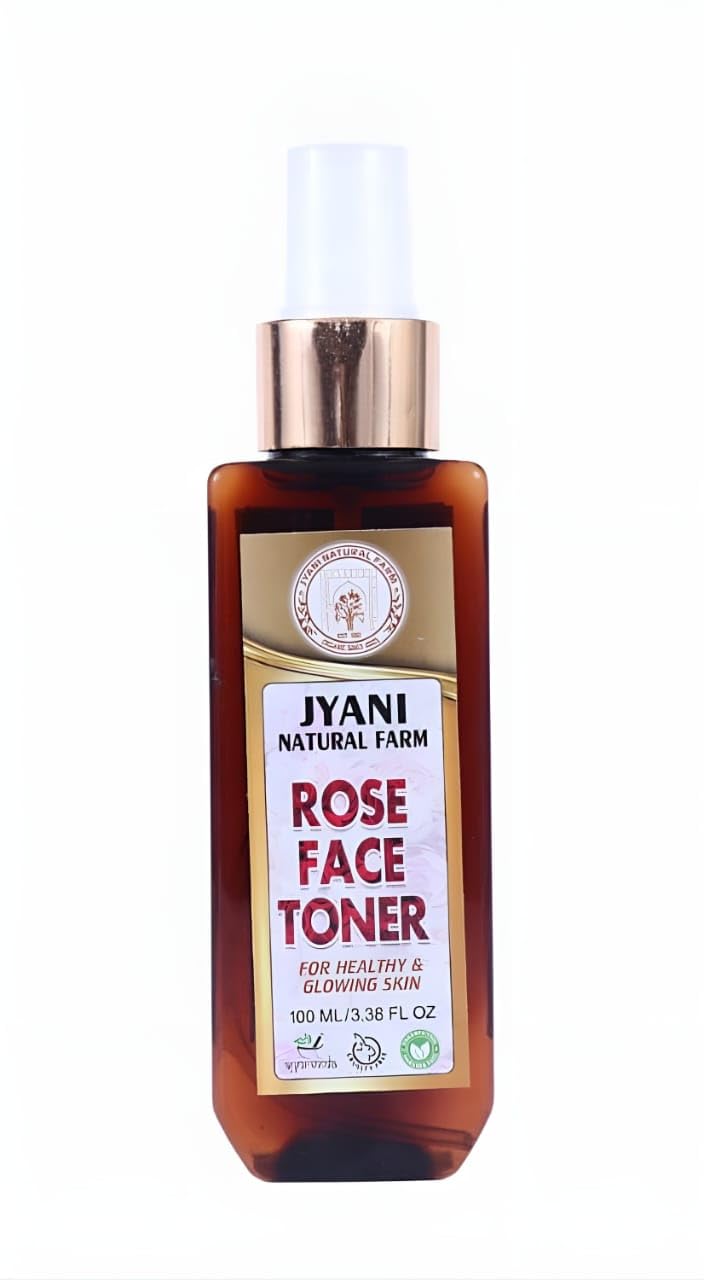 Jyani Natural Farm Organic Certified Rose Water | Steam Distilled | 100ml | Pure Hydrating Facial Toner for Glowing Skin | Perfect for DIY Skincare, Aromatherapy & Makeup Setting