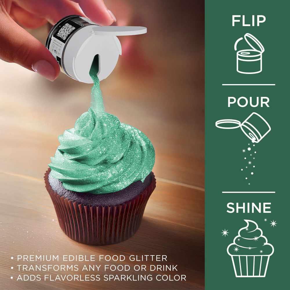 Emerald Green Edible Glitter for Baking & Cake Decorating - Tinker Dust® | Food Safe Sparkle for Desserts, Cupcakes & DIY Crafts
