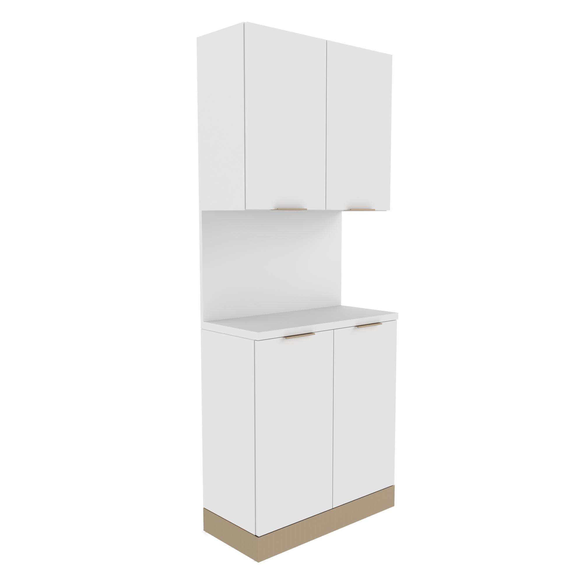 Nico Backbar Storage Cabinet with Accent Toe Kick - 32 Inch Model for Home Bar, Kitchen, or Commercial Use