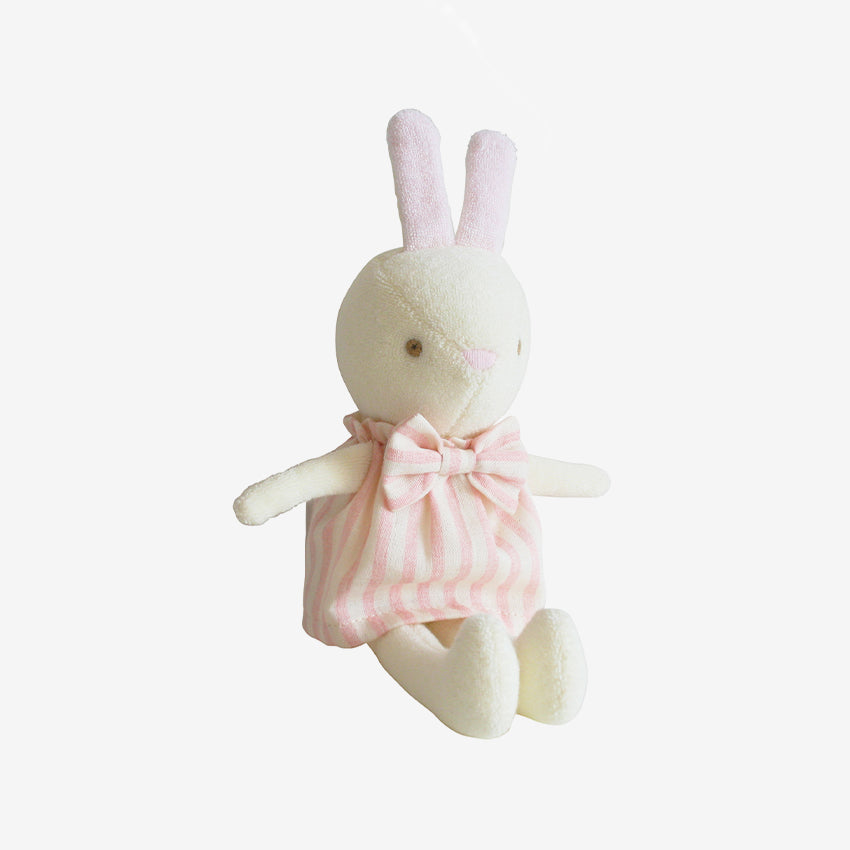 Alimrose Baby Betsy Bunny Plush Toy - Soft Pink Striped Stuffed Animal for Kids | Perfect for Nursery Decor, Baby Shower Gifts & Toddler Cuddles
