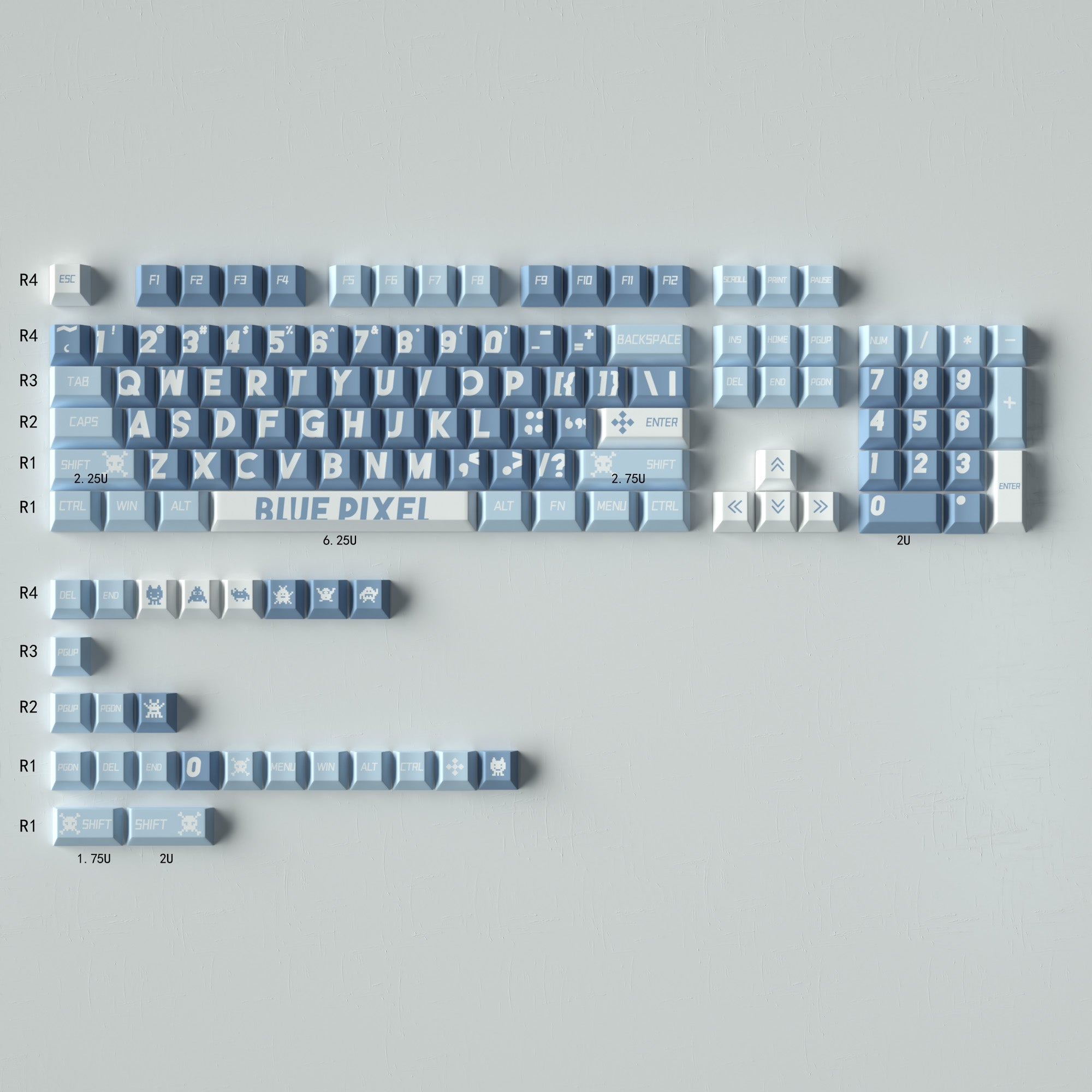 Large Font PBT Mechanical Keyboard Keycaps Set - Cherry Profile Height, Dye-Sublimation for Durability | Perfect for Gaming, Typing & Office Work