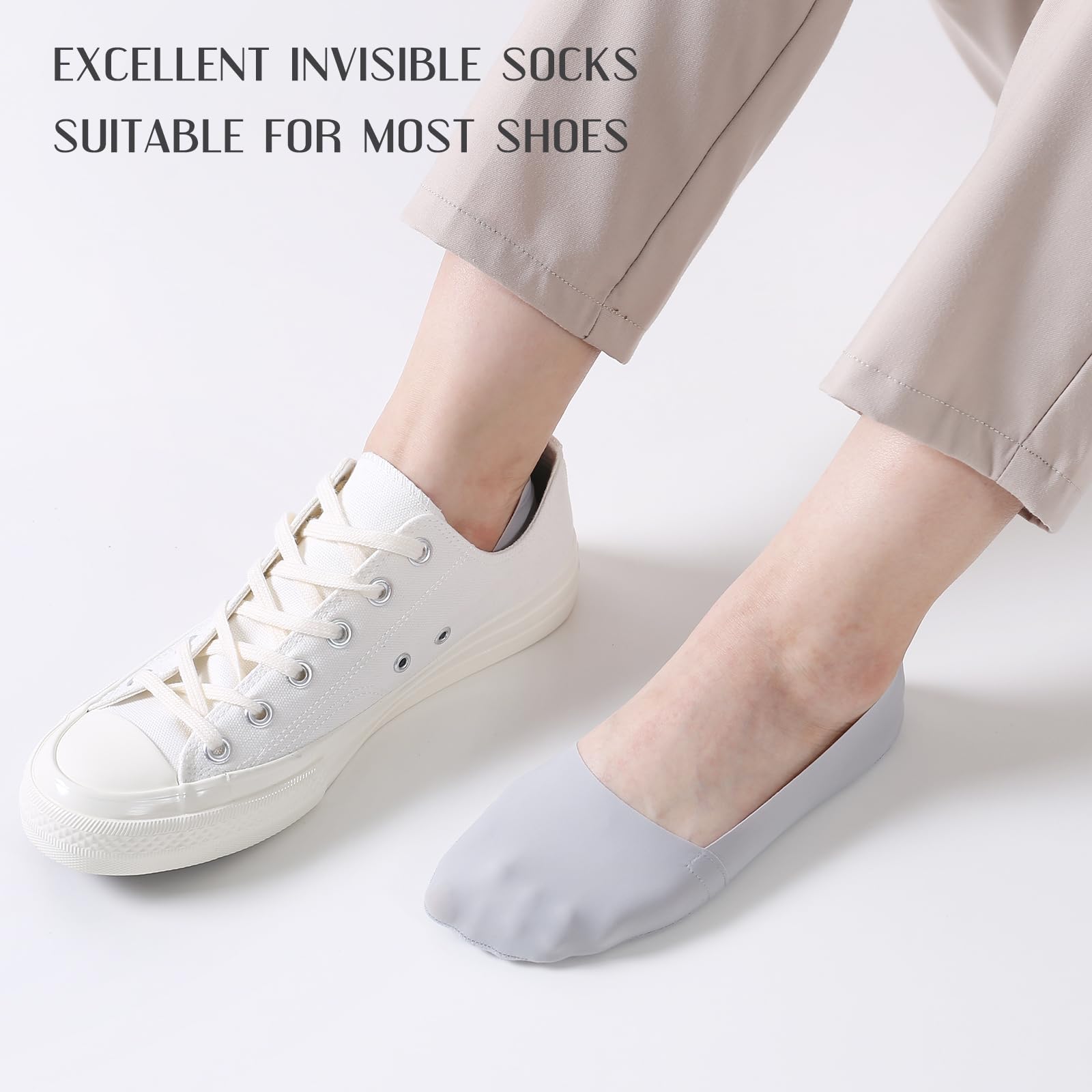 Men's No Show Socks - Breathable Cotton Ankle Socks for Men Size 10-13 - Perfect for Running, Sneakers & Casual Wear