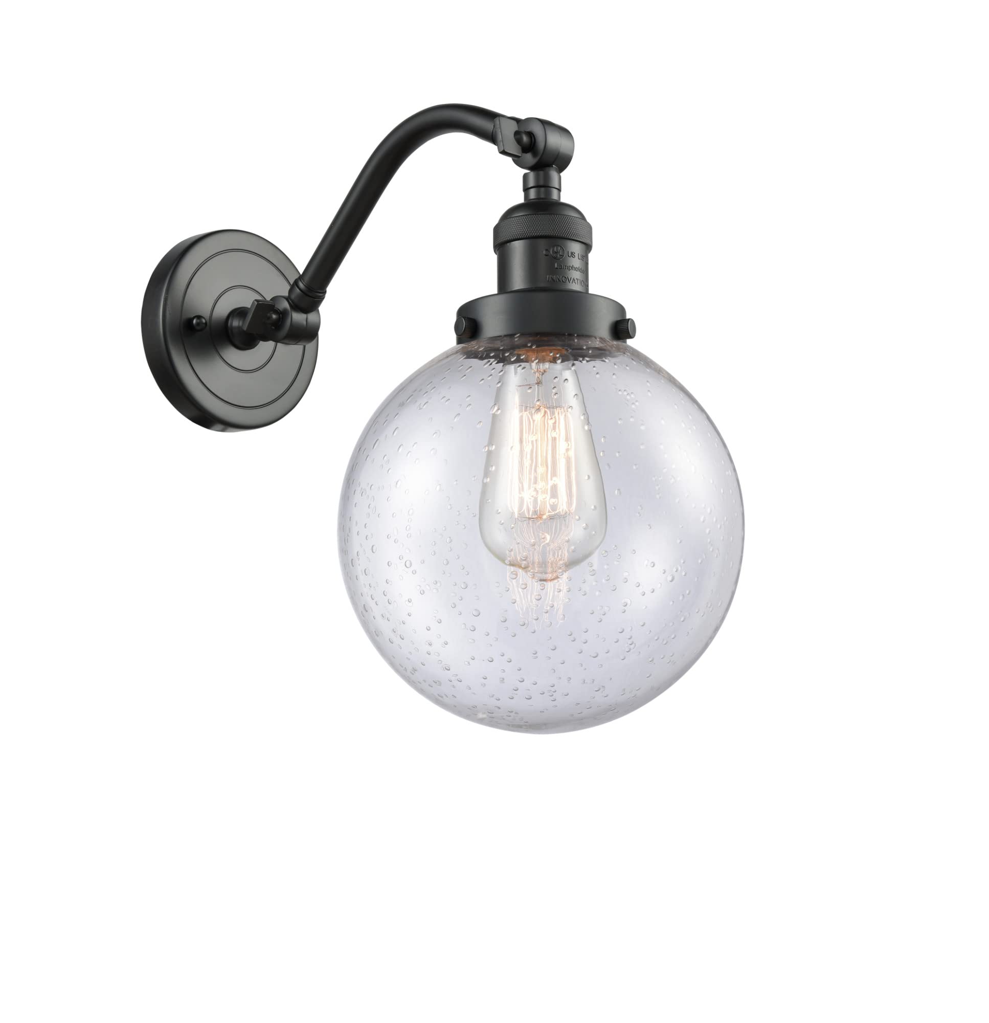 Innovations 515-1W-OB-G204-8 Single Light Wall Sconce in Oil Rubbed Bronze Finish - Perfect for Bedroom, Hallway, and Entryway Lighting Decor
