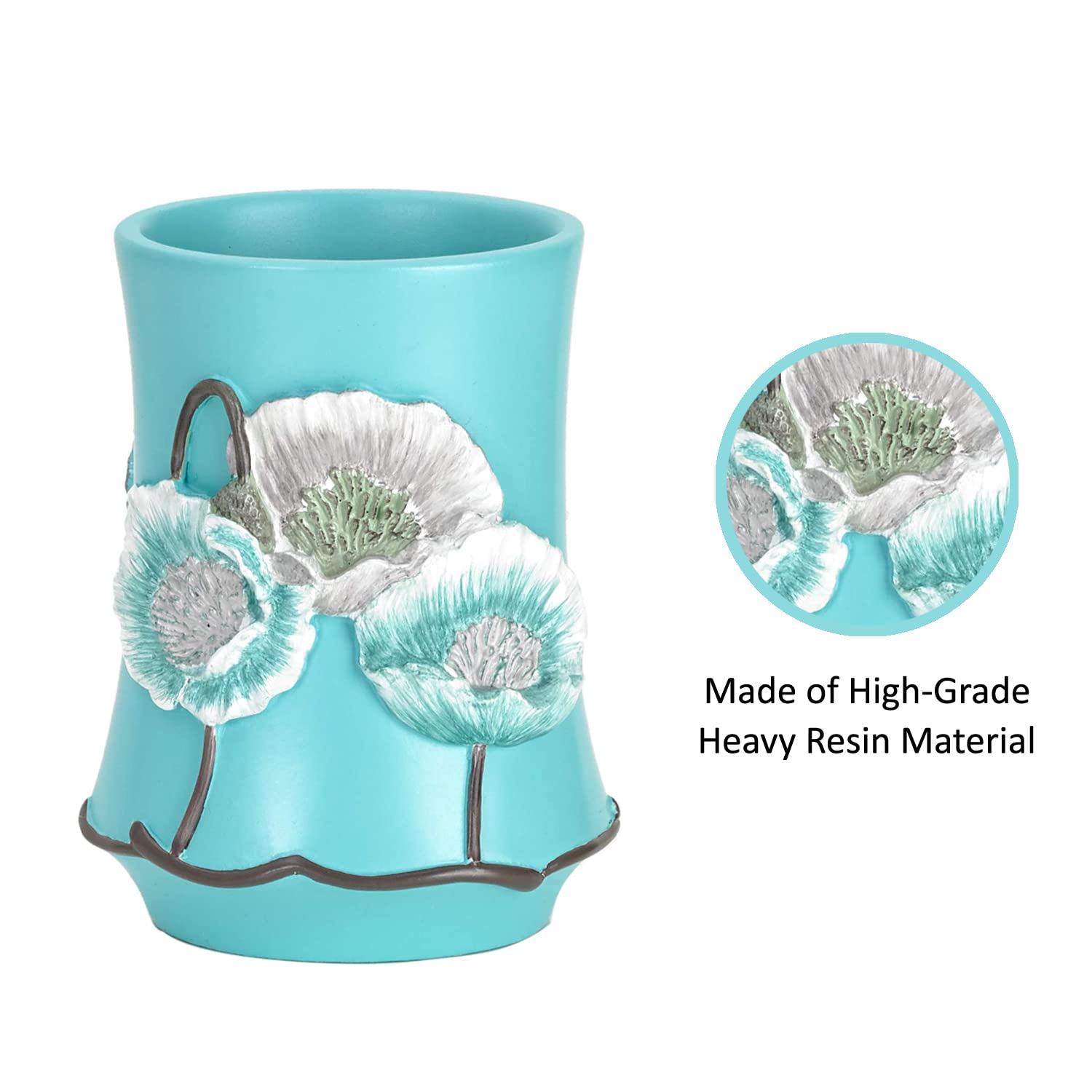 Popular Bath Poppy Fields Tumbler in Aqua - Stylish Insulated Water Bottle for Office, Gym & Outdoor Activities