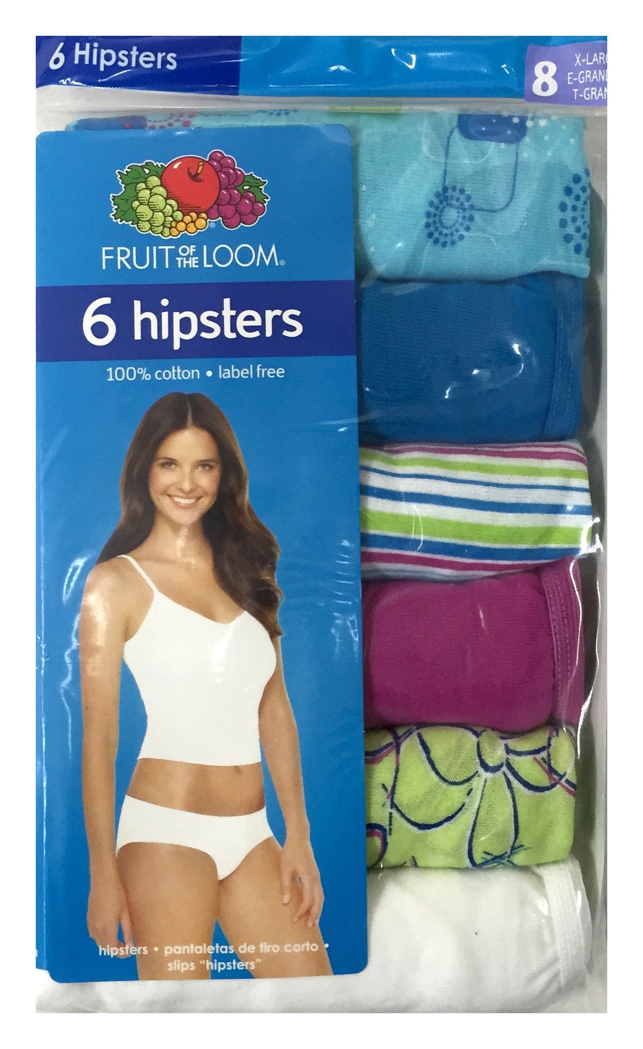 Fruit of the Loom Women's Cotton Hipster Panties - Soft Breathable Ladies Underwear for Everyday Comfort - Perfect for Work, Sleep & Casual Wear
