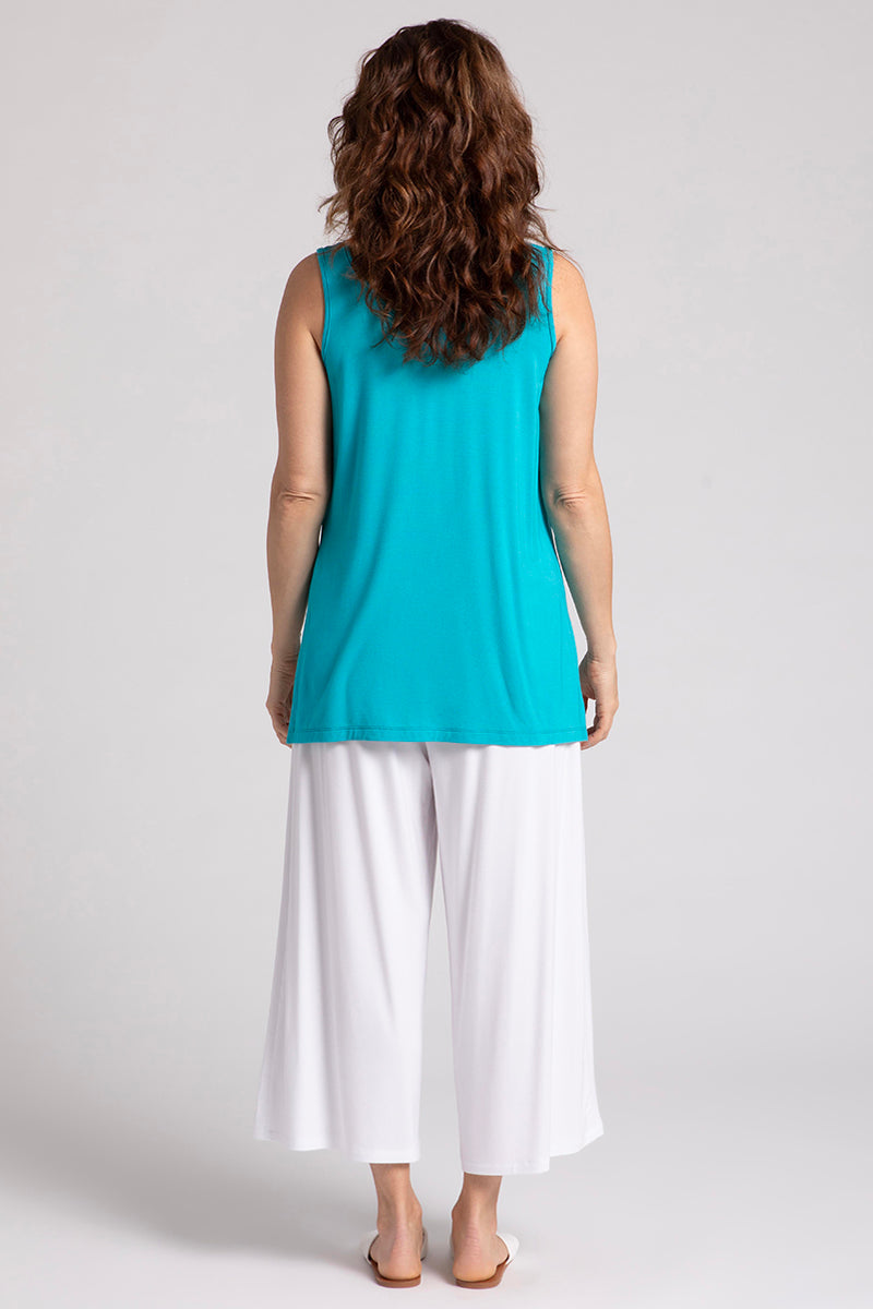 Reversible Bamboo Tank Top for Women - Soft & Breathable Turquoise Yoga Shirt | Perfect for Workouts, Yoga, and Casual Wear