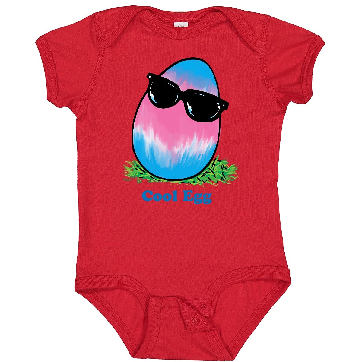 Inktastic Easter Pink and Blue Cool Egg with Sunglasses Baby Bodysuit - Cute Easter Outfit for Infants, Toddler Easter Party, Photo Shoot & Holiday Celebration