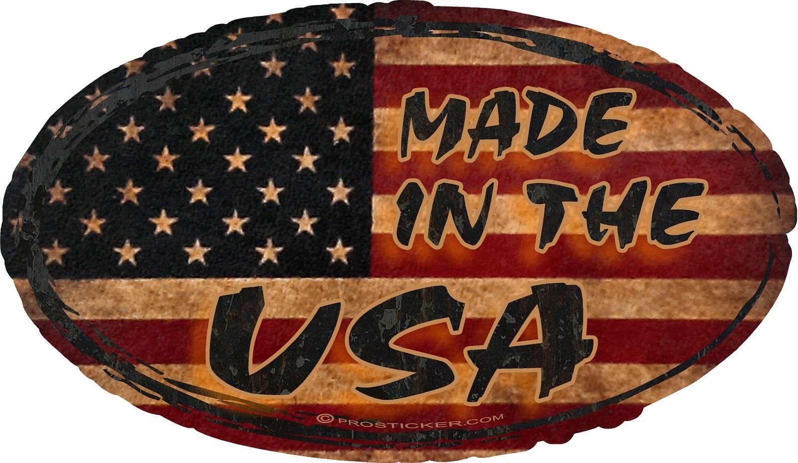 ProSticker 718 Rat Rod Series 4x7 Inch American Flag Decal Sticker - Made in USA - Perfect for Cars, Trucks, Motorcycles & DIY Projects
