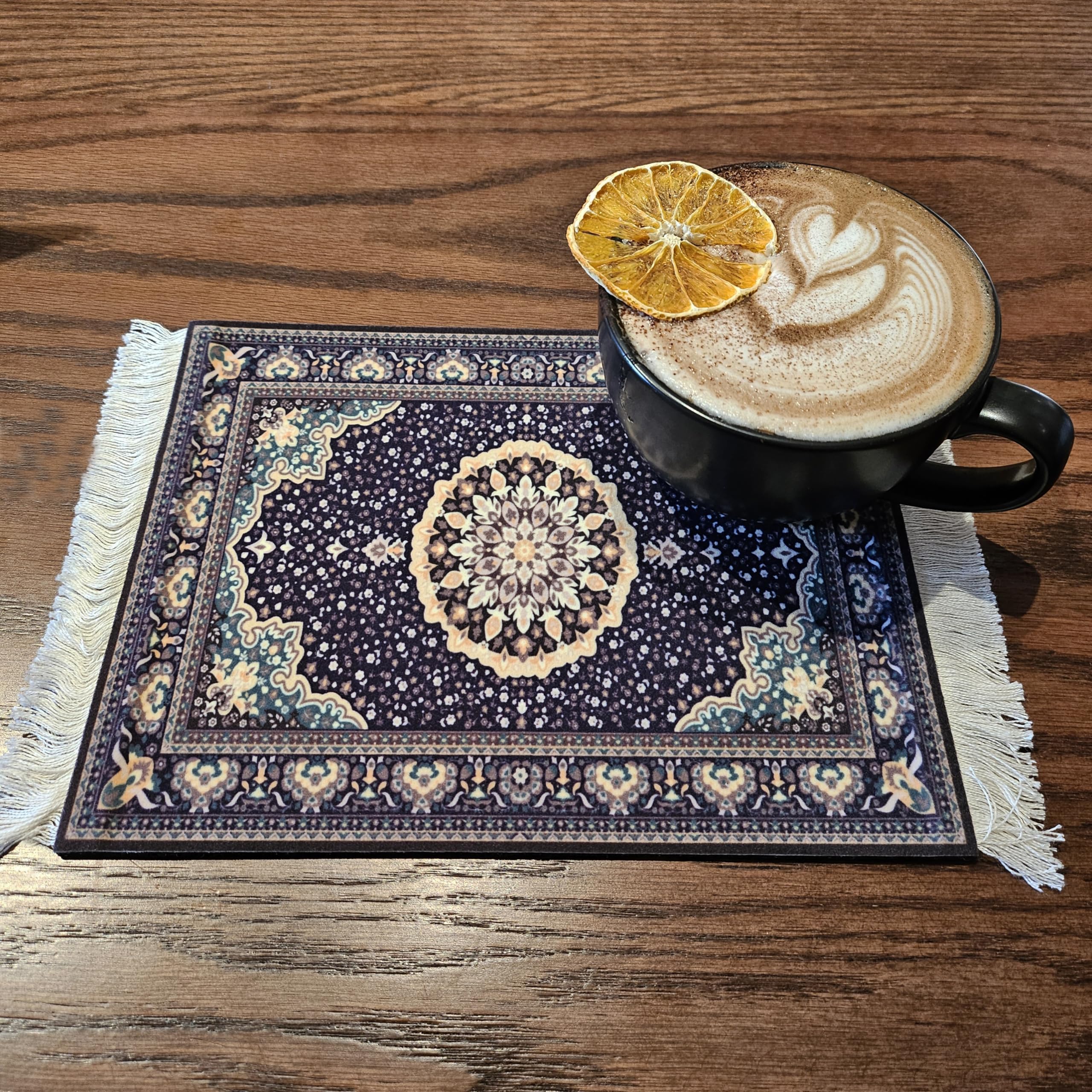 2 Pack Bohemian Style Woven Rug Mouse Pad - Non-Slip Desk Mat for Computers & Laptops - Perfect for Office, Gaming & Home Decor Accessories