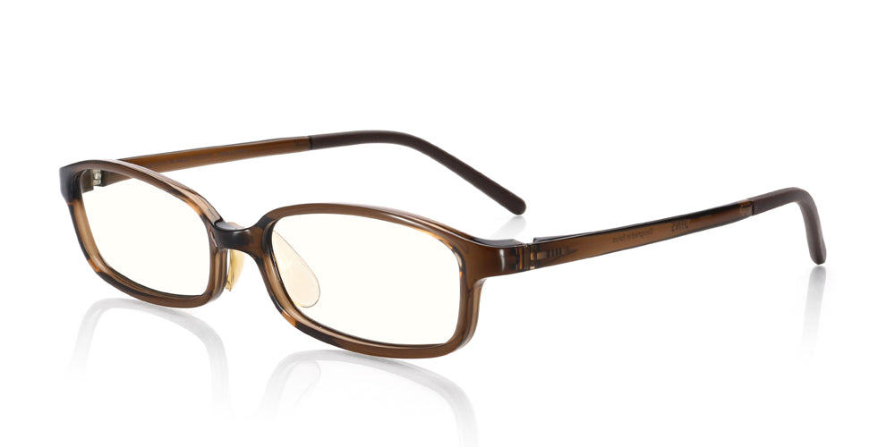 JINS SCREEN Boxed U101 Brown 84 - Lightweight & Stylish Blue Light Blocking Glasses for Computer, Gaming, and Office Use