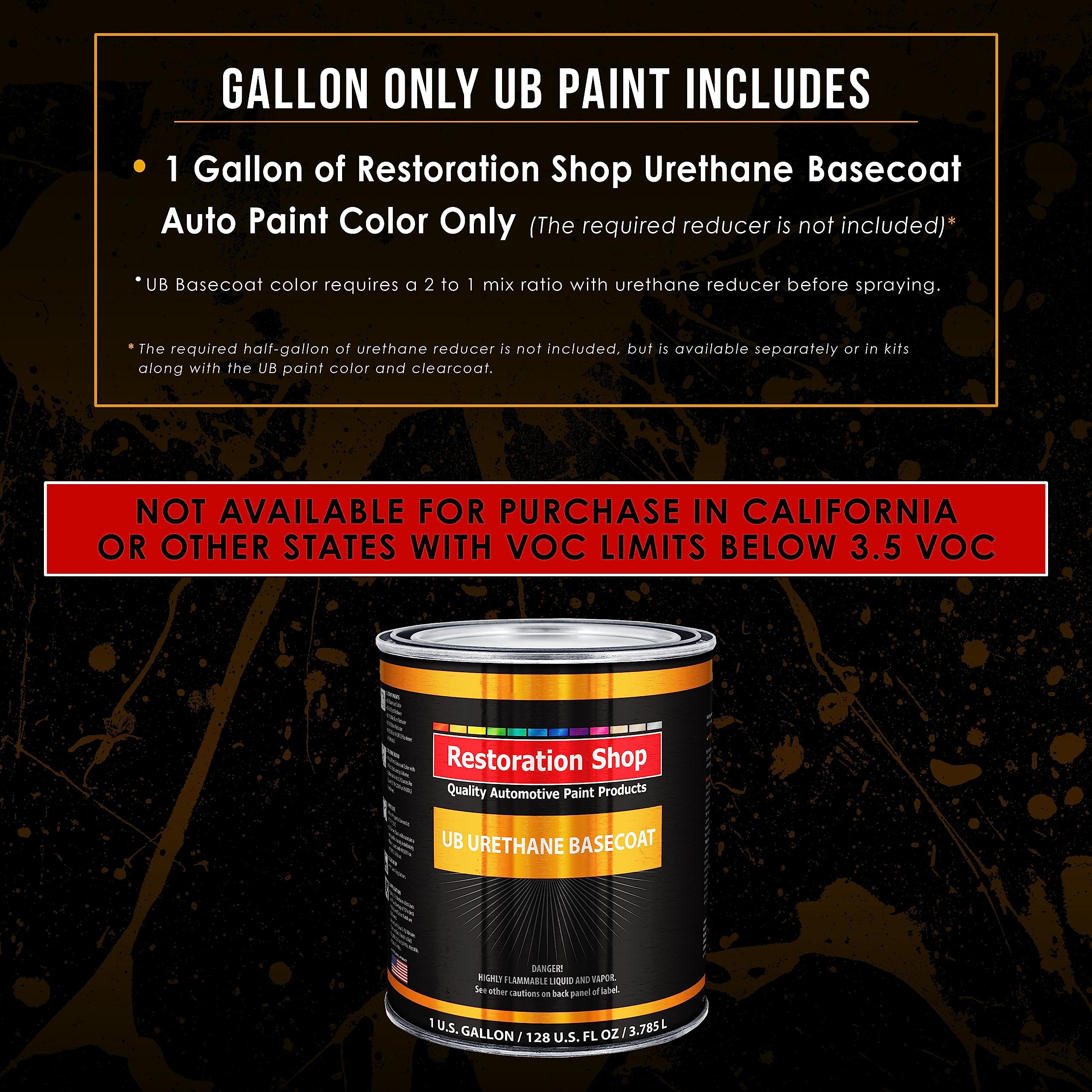 Restoration Shop - Burgundy Urethane Basecoat Auto Paint (1 Gallon) - Professional High Gloss Automotive Coating for Cars & Trucks - Perfect for Vehicle Refinishing & Touch-Ups