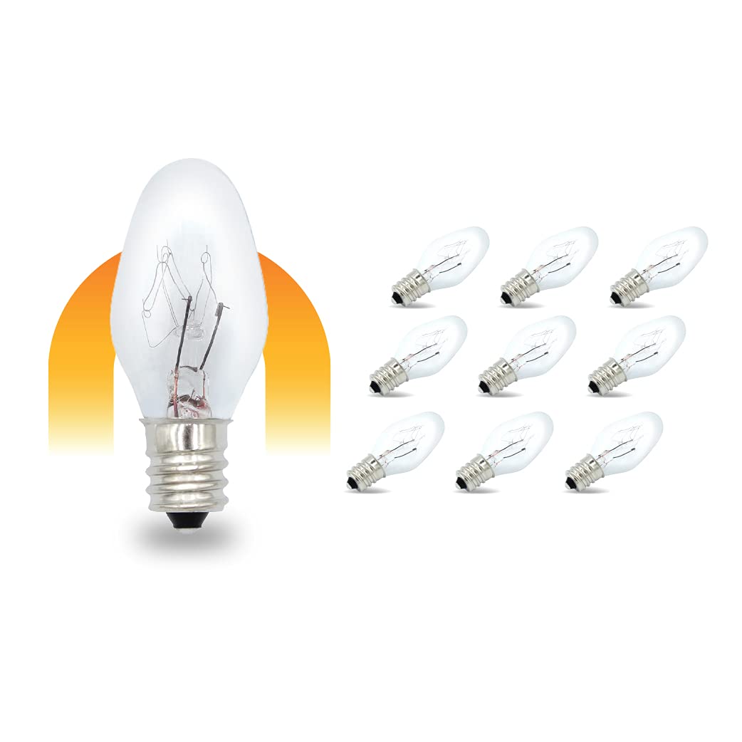 Lumenivo 120V 15W Replacement Light Bulb for Scentsy Warmer & Wax Melters - 15 Watt Nightlight Bulbs for Himalayan Salt Lamps, Candle Warmers & Plug-Ins - Pack of 10 Bulbs - Perfect for Aromatherapy & Home Fragrance Use