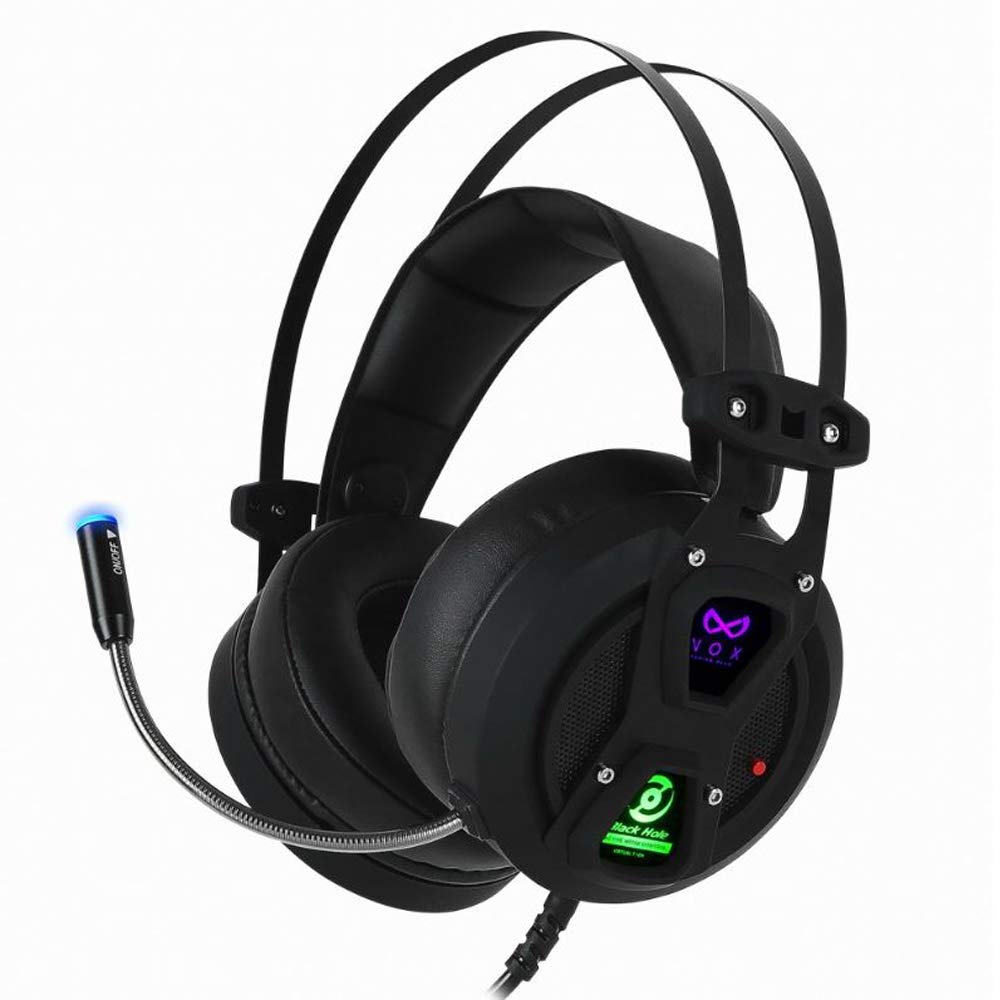NOX ANC Active Noise Cancelling Gaming Headset - 7.1 Channel Surround Sound Stereo Headphones with Comfortable Leather Earcups, USB Connectivity for PC & Laptop (Black Hole) - Perfect for Competitive Gaming, Streaming & Office Work