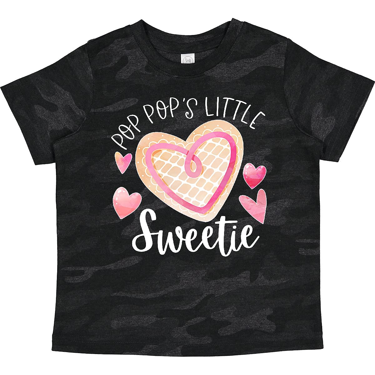 Inktastic Pop Pop's Little Sweetie Pink Heart Cookie Toddler T-Shirt - Cute Valentine's Day Outfit for Baby Girls & Toddlers