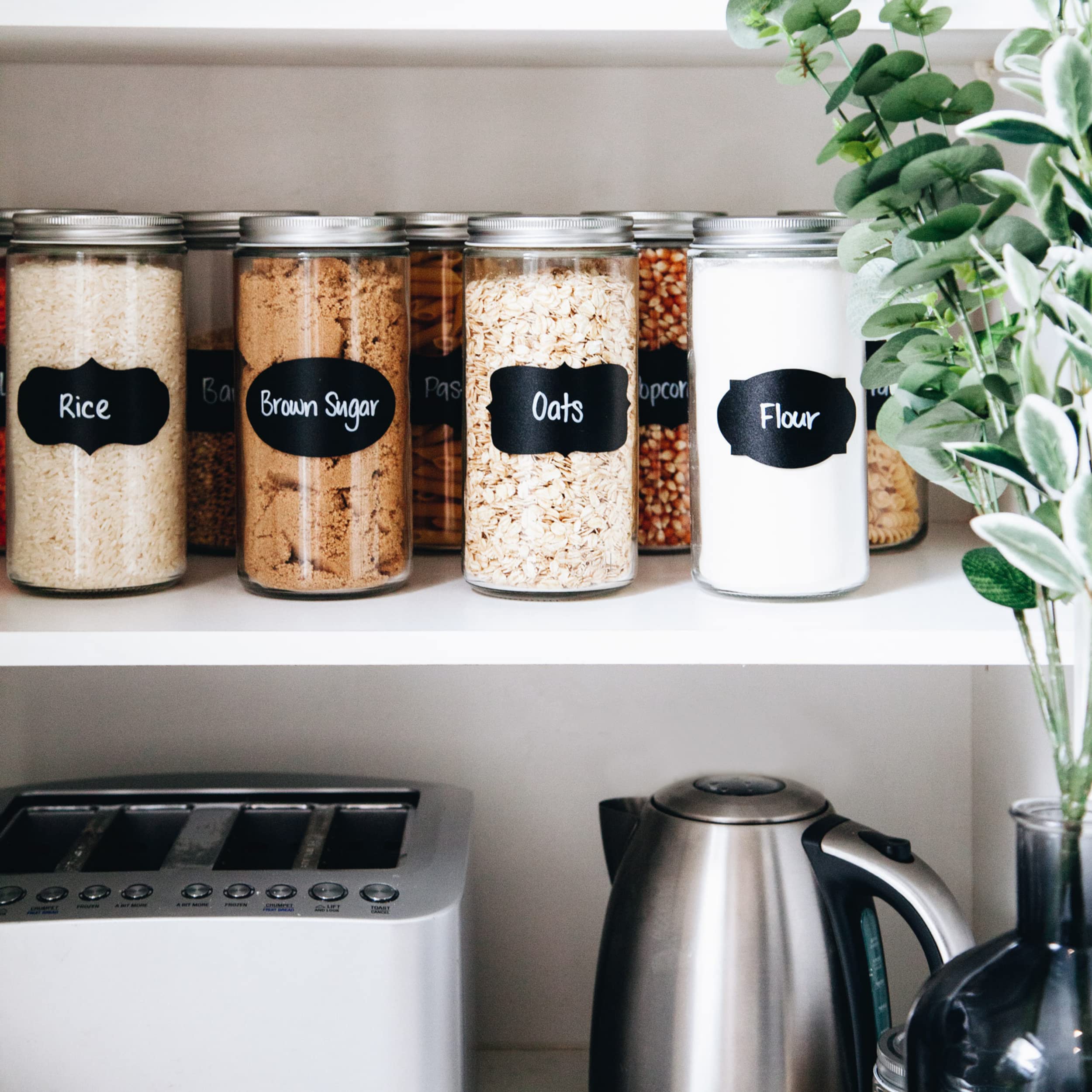 96 Pack Chalkboard Labels for Storage Bins & Jars - Removable Chalkboard Stickers with Chalk Marker - Organize Containers, Pantry, Spice Jars & Glass Bottles - Perfect for Home, Office & Classroom Organization