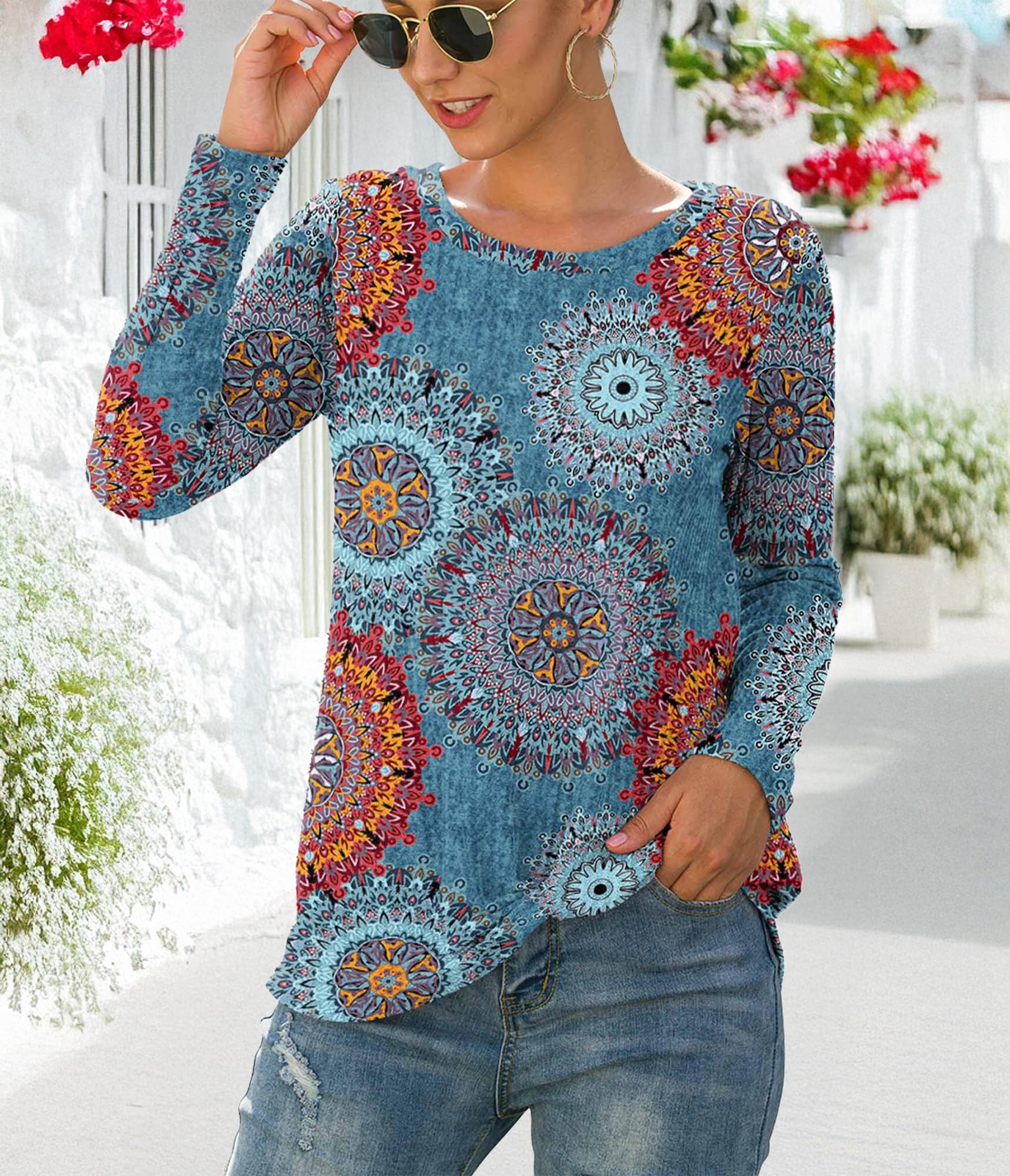 Women's Casual Long Sleeve Waffle Knit Shirt - Cute Twist Knot Loose Blouse for Fall & Winter | Perfect for Office, Date Night & Weekend Outfits