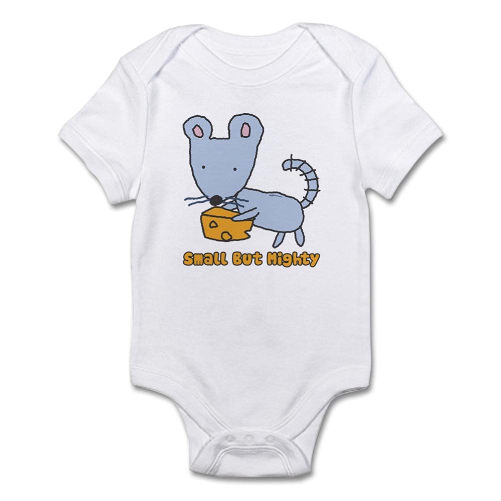 Small But Mighty Mouse Infant Baby Bodysuit - Cute Animal Graphic Onesie for Newborns & Toddlers - Perfect for Playtime, Photo Shoots & Everyday Wear