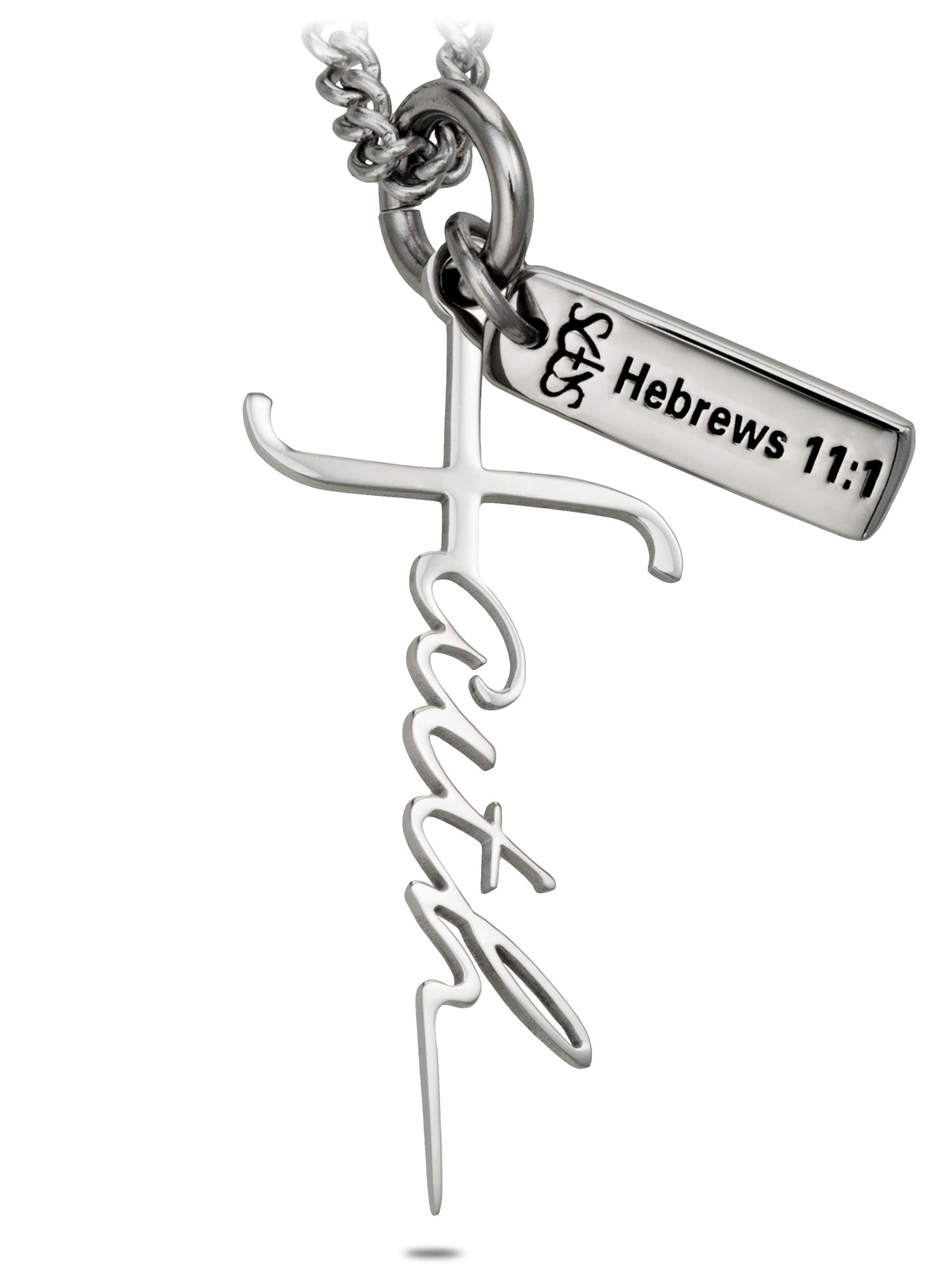 14K Gold Faith Cross Necklace for Women - Hebrews 11:1 Bible Verse Jewelry Gift - Perfect for Church & Daily Wear