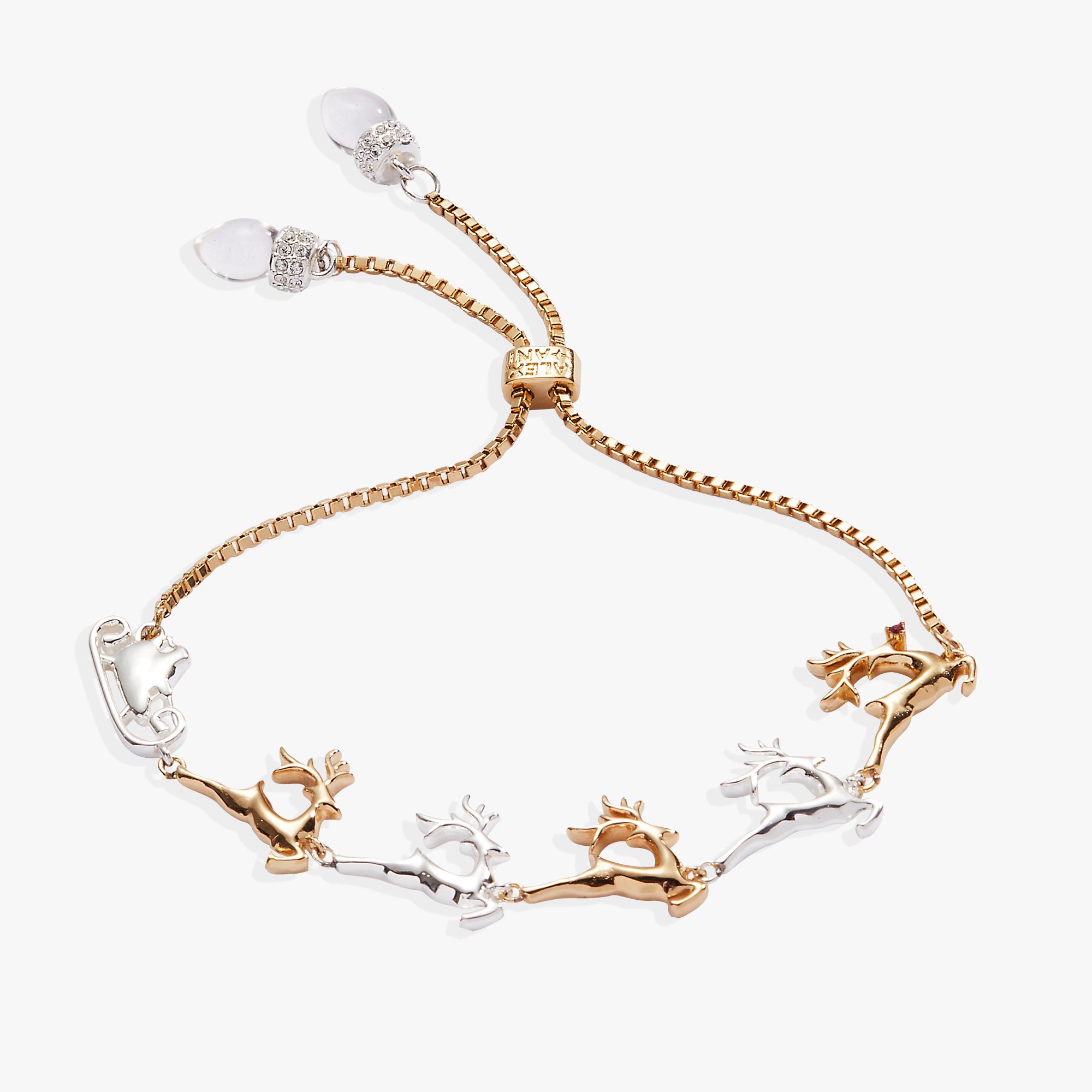 Festive Santa & Reindeer Sleigh Bolo Bracelet - Christmas Jewelry Gift for Women - Perfect for Holiday Parties & Gift Exchanges