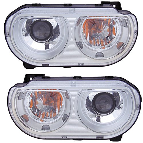 2008-2014 Dodge Challenger Headlight Assembly - Left Side HID Compatible Replacement (No Bulb or Ballast) - Perfect for Night Driving & Car Restoration Projects