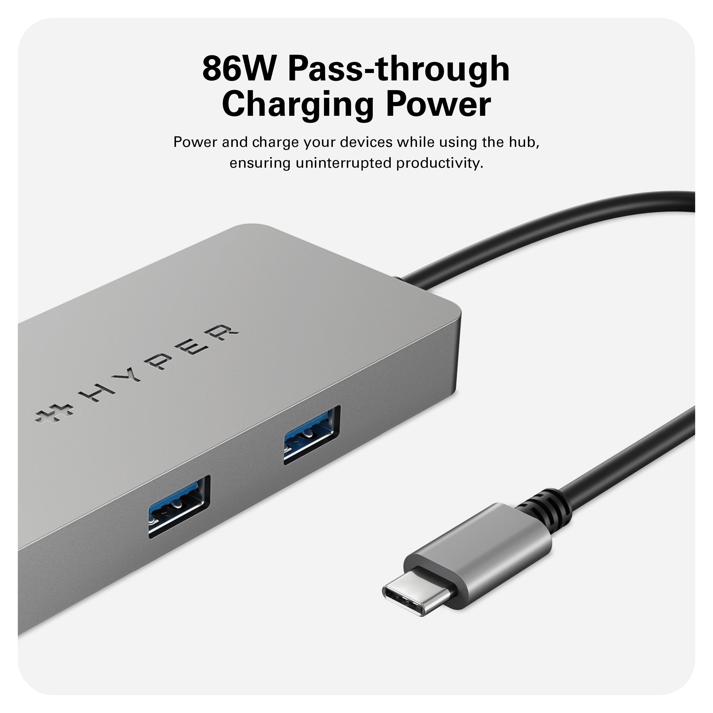 HyperDrive 5-Port USB C Hub with 86W Power Delivery, 4K HDMI, Ethernet & 5Gbps USB-A Ports - Universal USB-C Hub for MacBook, Laptop, Chromebook & USB-C Devices - Perfect for Home Office, Remote Work & Multi-Screen Setup