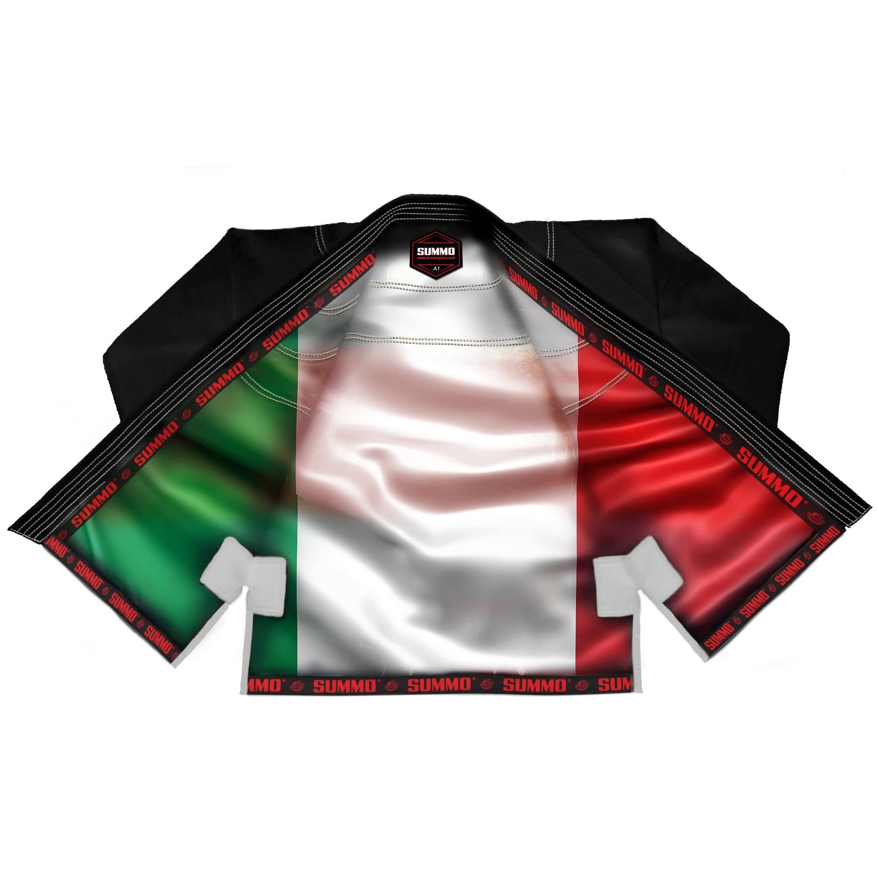 Summo Sports Italian Black Sublimation BJJ Gi - Lightweight & Durable Brazilian Jiu-Jitsu Uniform for Men & Women - Perfect for Training, Competition & MMA