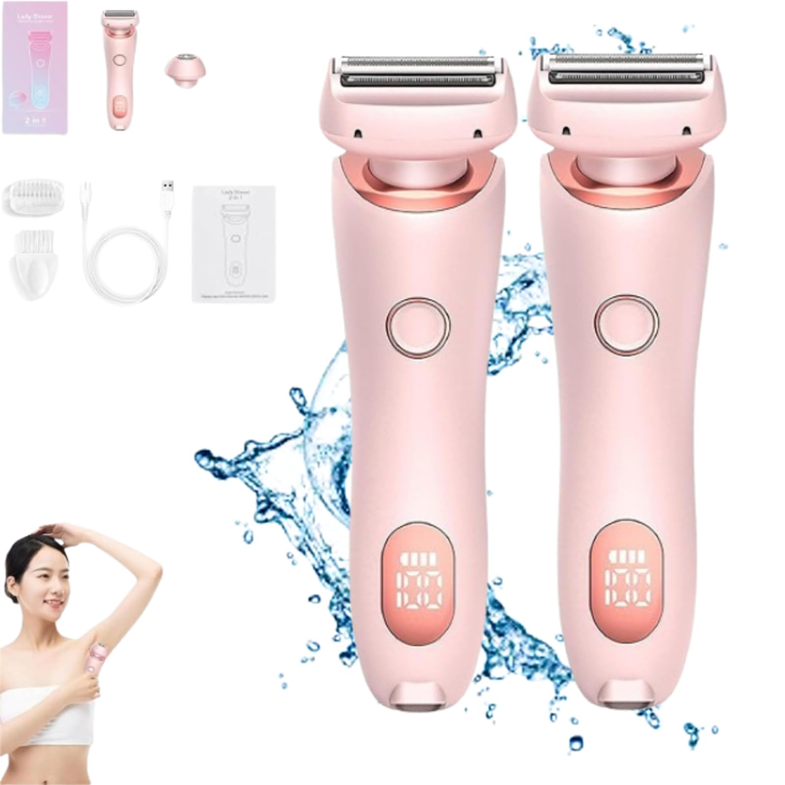 Premium 2-in-1 Electric Razor for Women & Men - Waterproof Cordless Shaver with Smooth Shave Technology | Portable Travel Shaver for Face, Legs & Body | Perfect for Home, Gym & On-the-Go Grooming