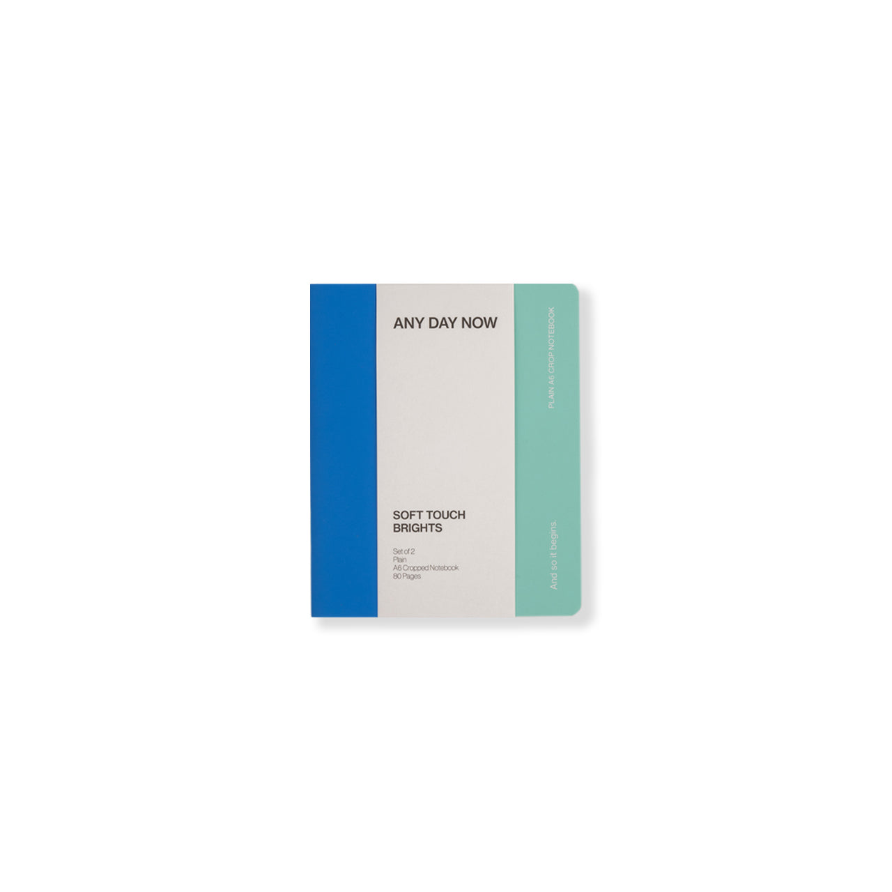 Premium Soft Touch Notebook Set of 2 - A6 Size with Cropped Corners in Blue & Mint Colors | Perfect for Journaling, Note Taking & Gift Giving