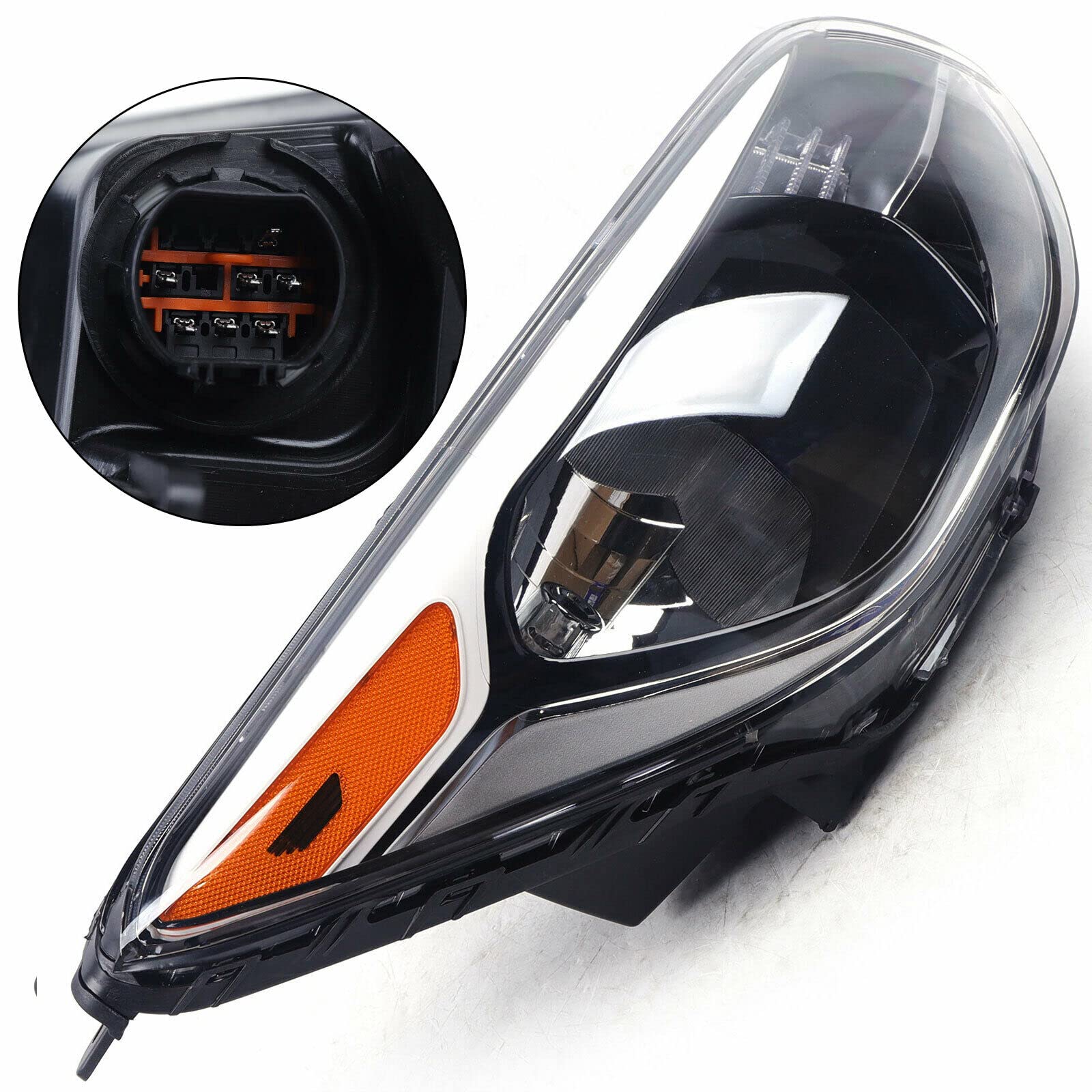 Kia Soul Headlights Pair Set - Clear Lens Halogen Projector Headlamp Assembly Compatible with 2014-2019 Kia Soul (Driver & Passenger Side) | Perfect for Night Driving & Foggy Conditions