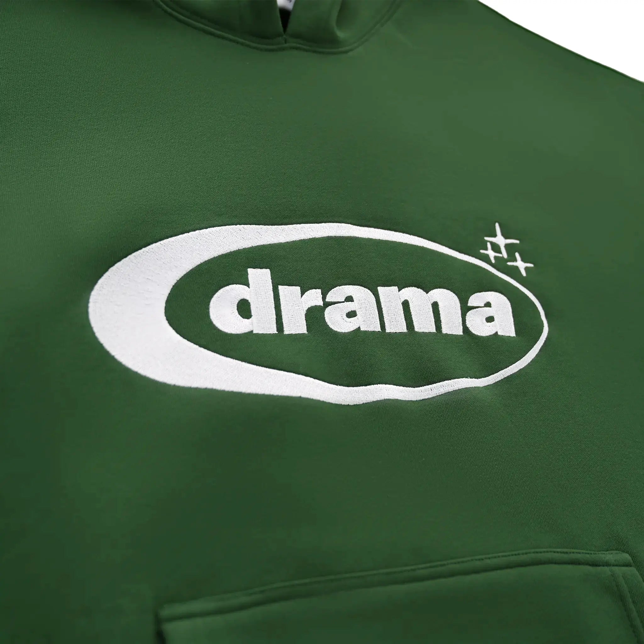Drama Call Green White Hoodie - Trendy Unisex Pullover for Casual Wear, Street Style & Loungewear