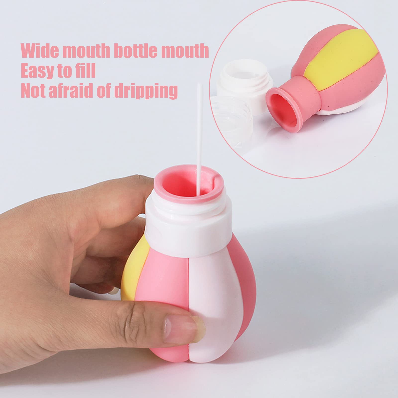 Angzhili 3-Piece Silicone Travel Bottle Set - Hot Air Balloon Shaped Leak-Proof Containers for Liquids, Gels & Creams | Perfect for Toiletries, Skincare & Hand Sanitizer During Travel, Gym or Camping