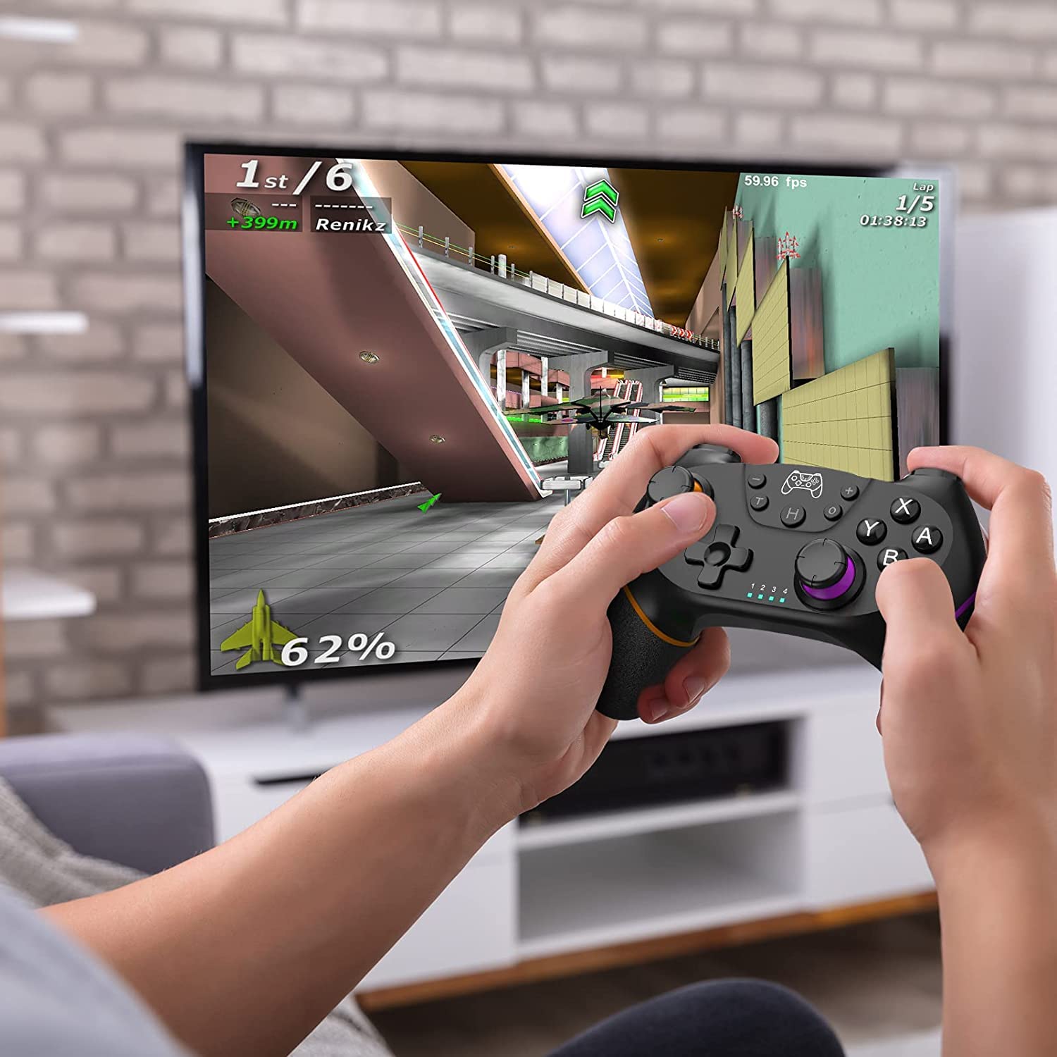 Wireless Switch Pro Controller with Bluetooth, Dual Shock, 6-Axis Gyroscope & Turbo Function - Compatible with Nintendo Switch - Perfect for Gaming, Travel & Multiplayer Fun